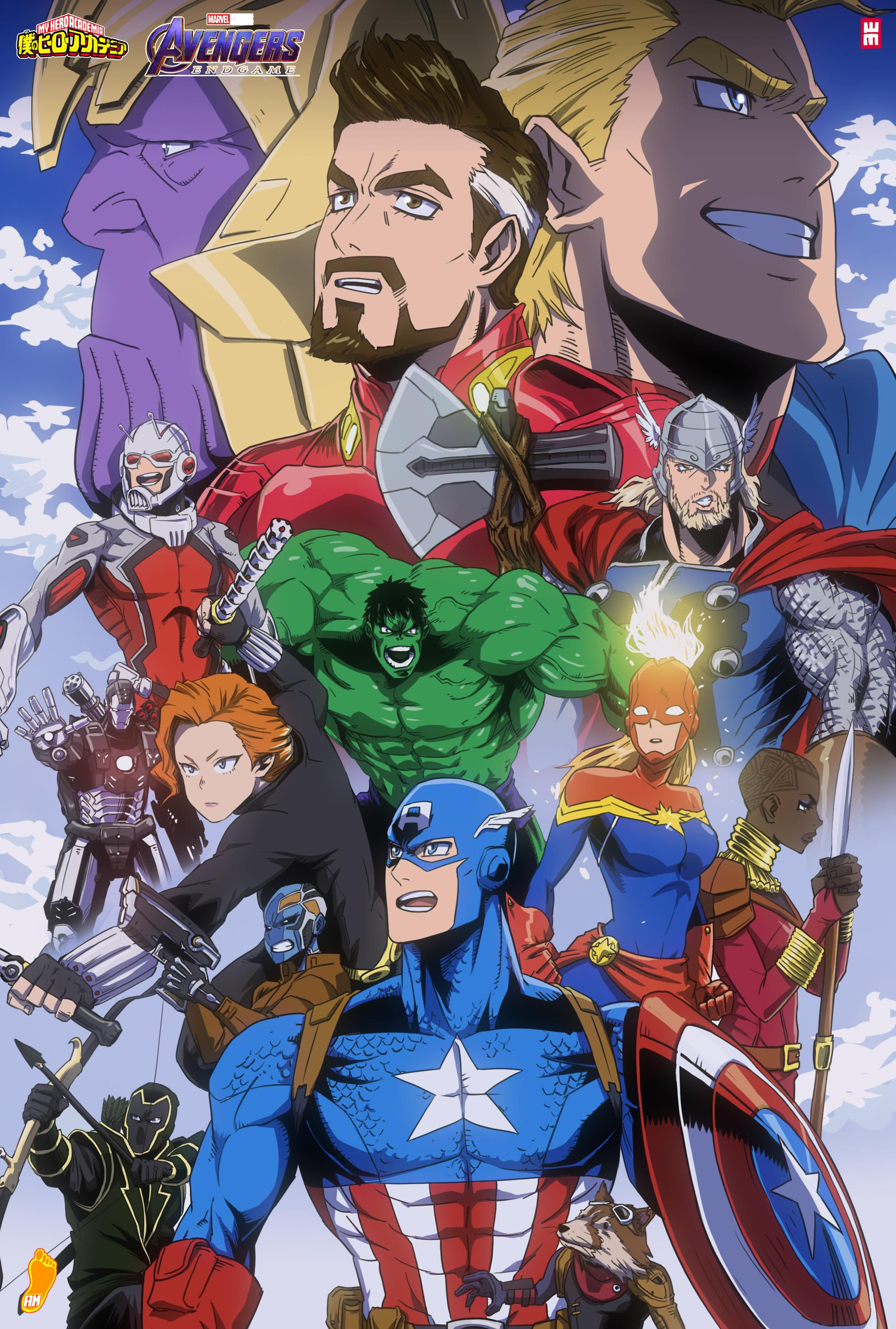 Wallpaper #shnsEo8BtGB6xQ78dGRS0 Avengers as Anime Characters of Mha Youtuber Whytmangatv Digital