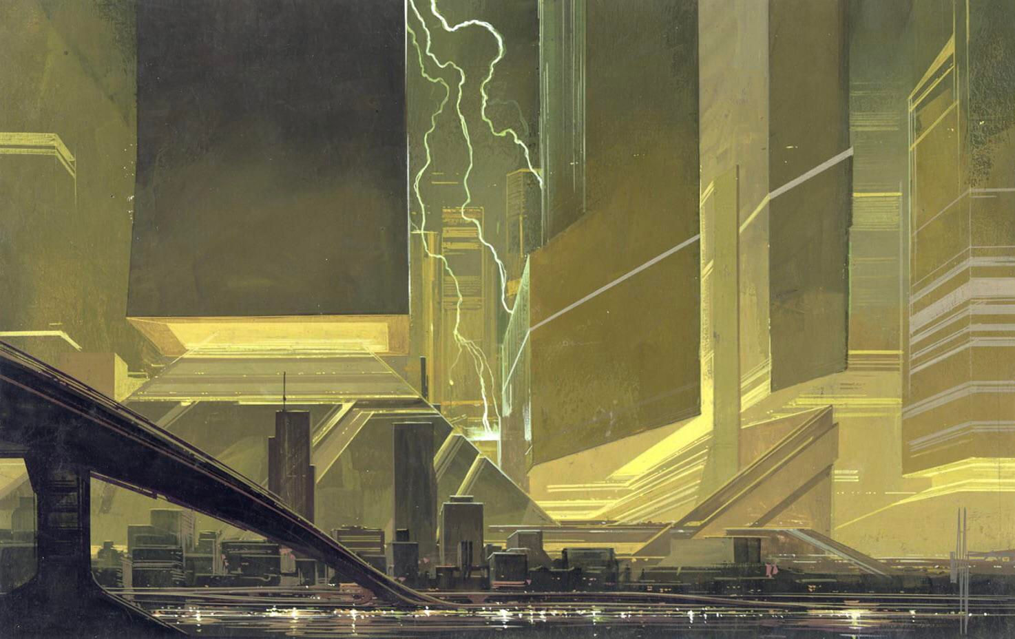 Wallpaper #zUKvPZMBOBpx0NhmJcX985 Blade Runner Concept Art by Syd Mead Rimaginarycityscapes