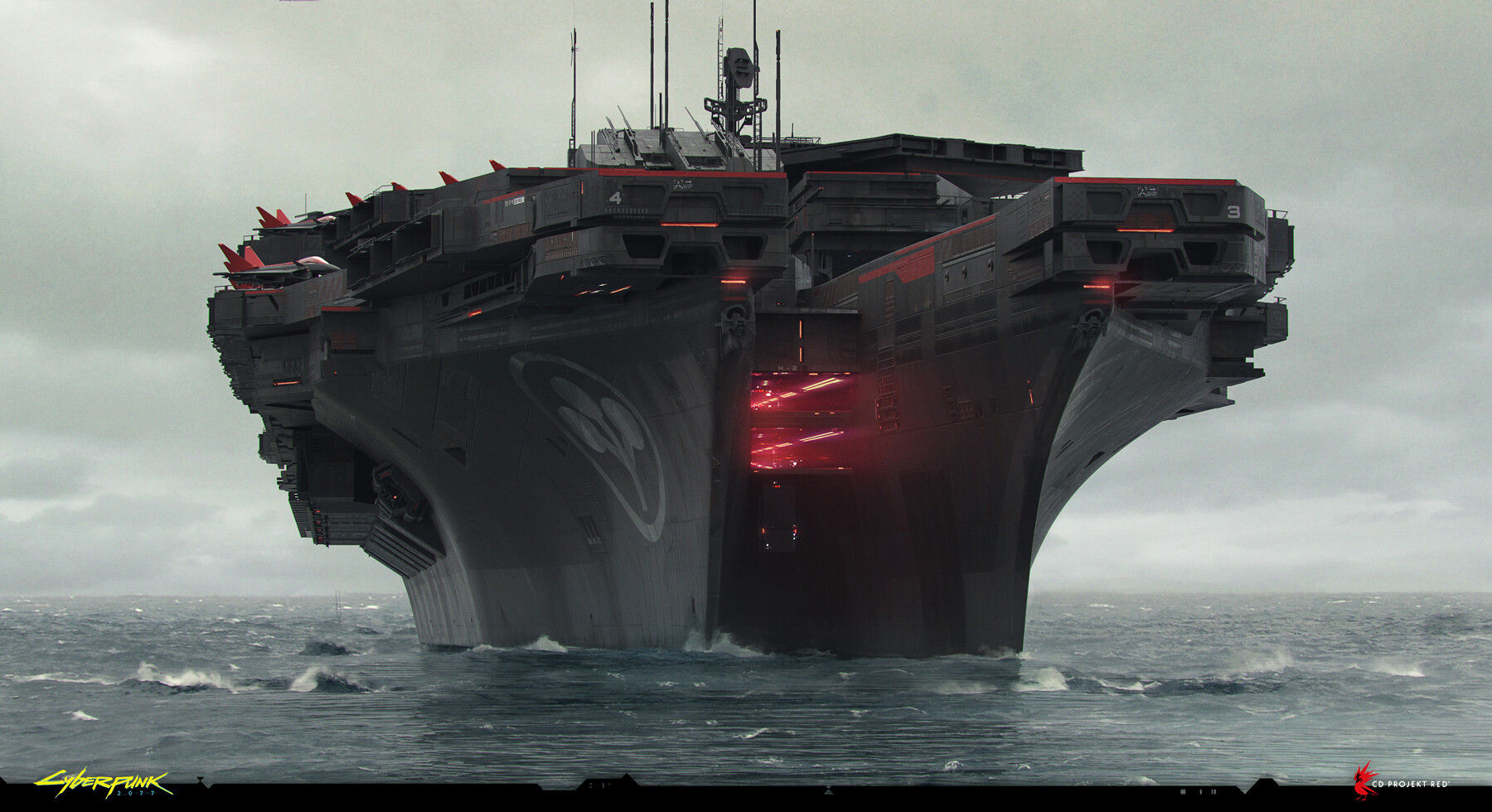 Wallpaper #PKeVMpMBlSzal8H1Ttud4 Arisaka Corporation Supercarrier Kujira from Cyberpunk 2077 Artist