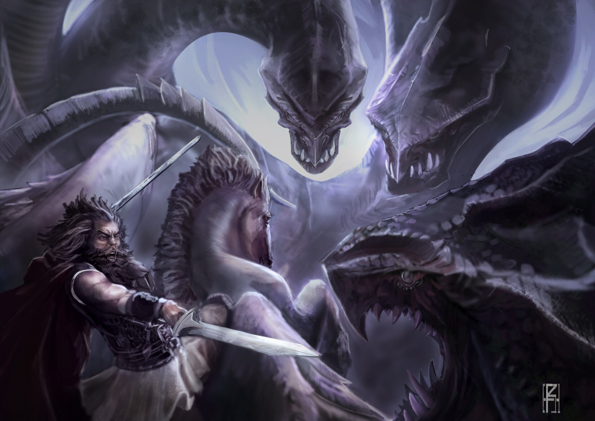 Wallpaper #e2cOBpMBSpphPi3-b78W146 Hercules vs Hydra of Lerna Rillustration