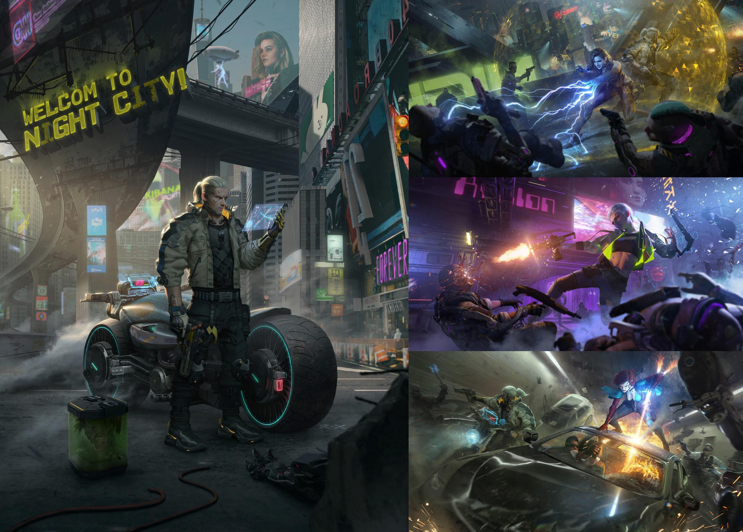 Wallpaper #OHNxhY4BFI5NbQks3R7k57 The Witcher in Cyberpunk 2077 by Rxart Rimaginarycharacters