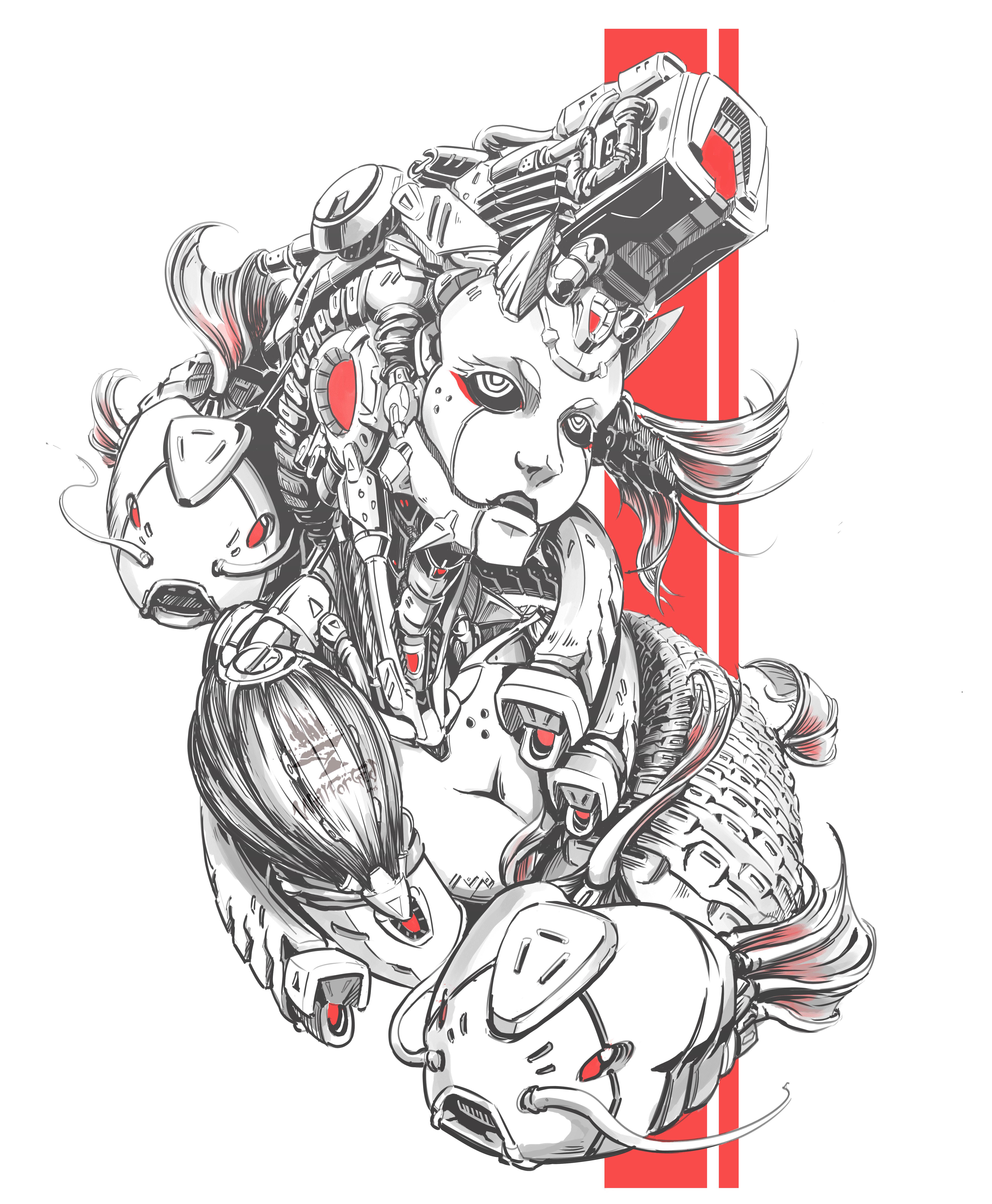 Wallpaper #zkVipY4B7YBJg1BVT6XG57 Cyberpunk Lineart by Me Rcyberpunk