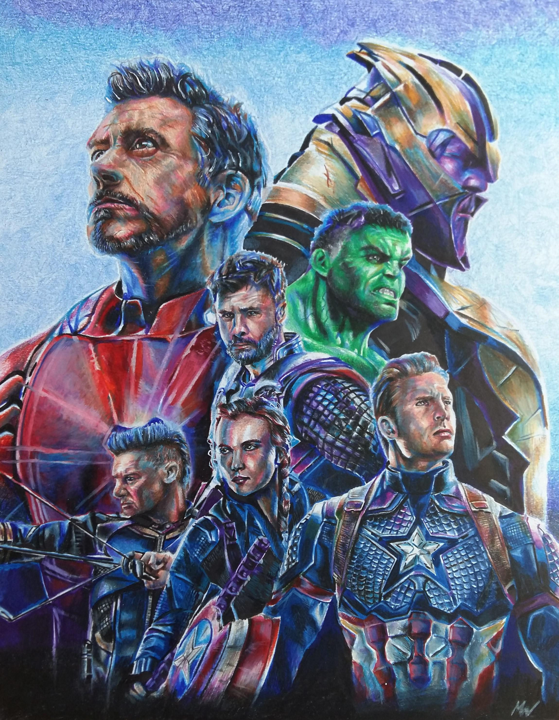Wallpaper #JGe6DJMBSpphPi3-U-DD12 My Colour Pencil Drawing from Avengers Endgame Rmarvelstudios