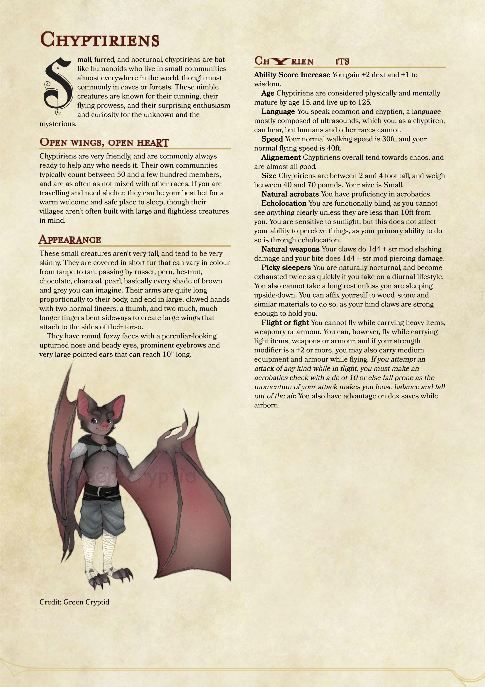 Wallpaper #S2cLE5MBSpphPi3-pP5k42 Chyptirens a Bat Based Race I Made Yesterday Rdndhomebrew