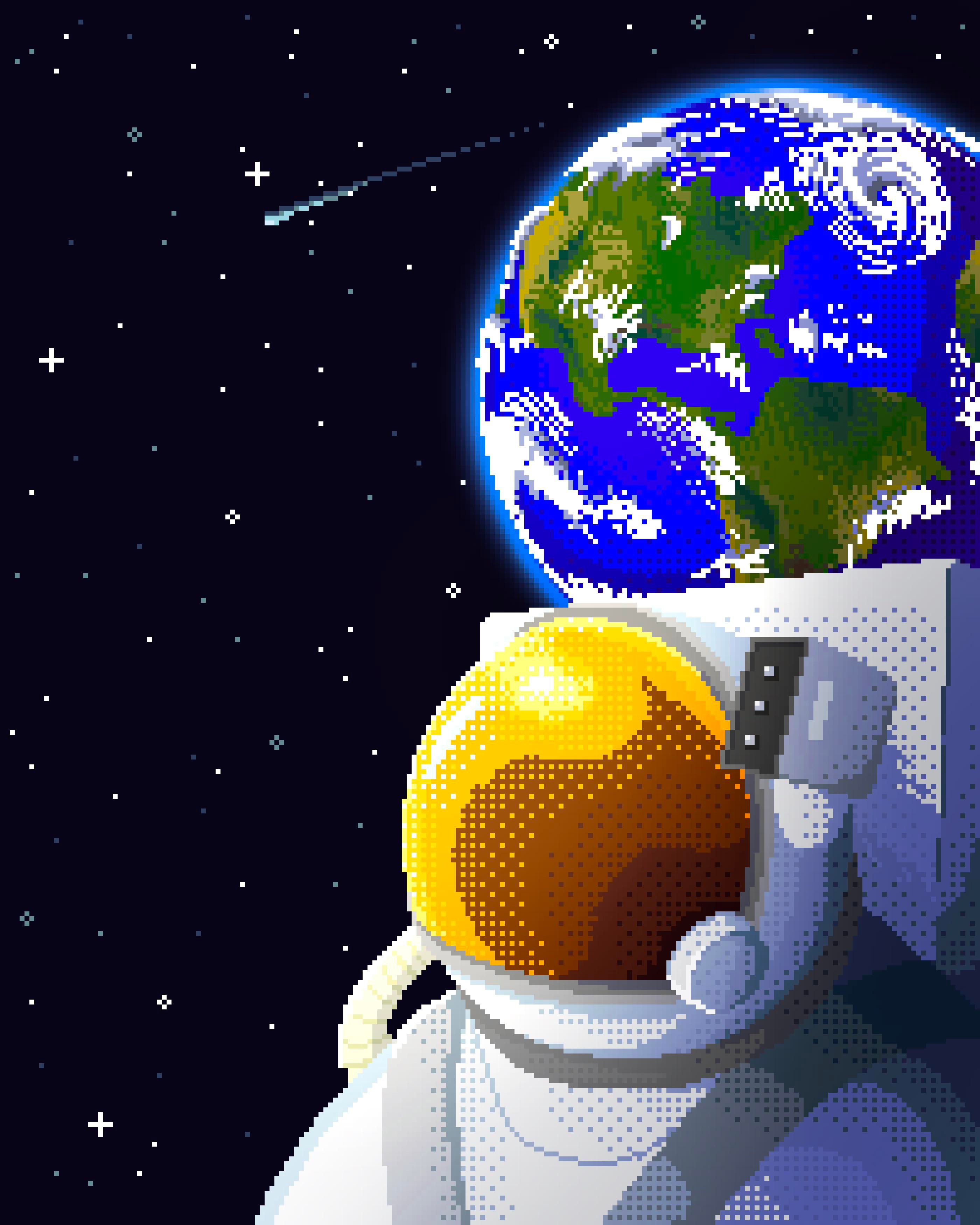 Wallpaper #YjGbNZMB5zzyi_yY1Fda136 Space Astronaut Man Astronaut Space Man Space Rpixelart