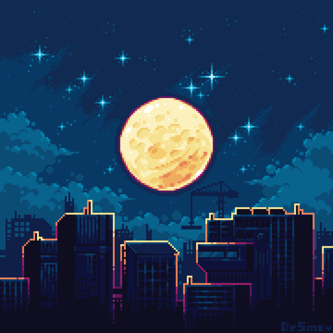 Wallpaper #a0D6MJMBJhL2WPbaiMSr323 Moonlight City Rpixelart