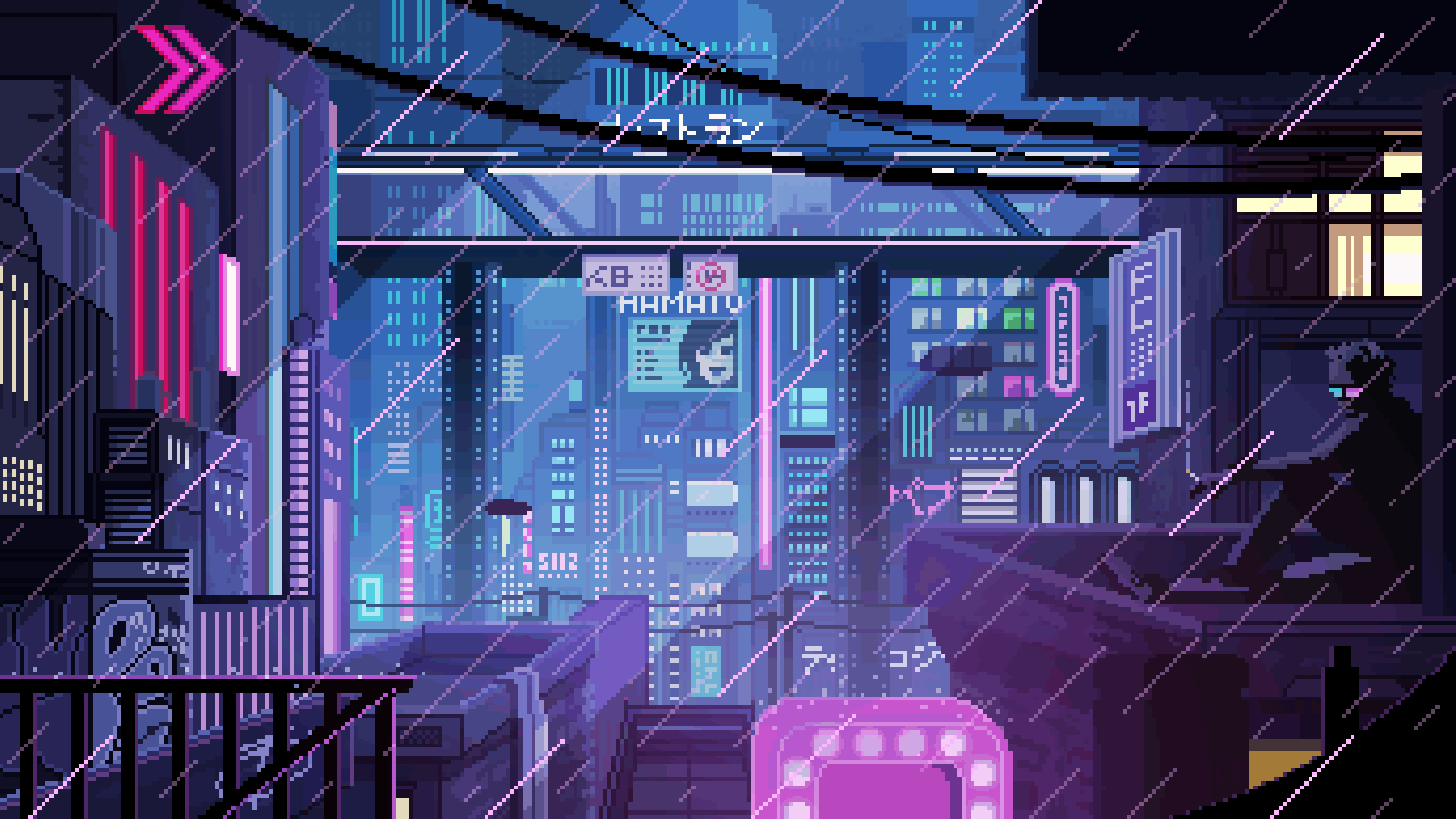 Wallpaper #IkCMMZMBJhL2WPbaM8f8319 38402160 Pixel Cyberpunk by Virtuaverse Artist Valenberg HD Wallpapers