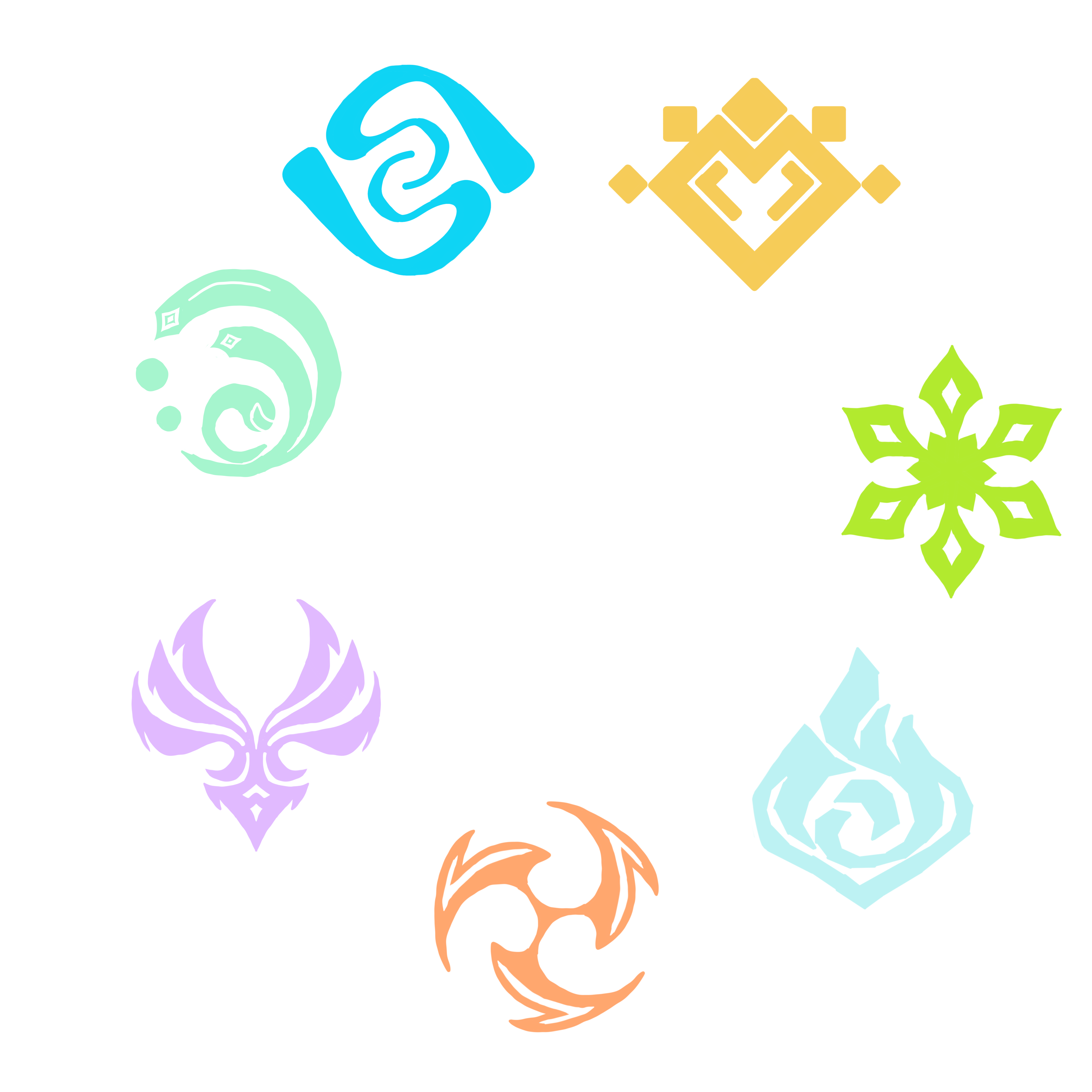 Wallpaper #uGdr8ZIBSpphPi3-MmsY253 Redrew the Element Icons in the Styles of Different Elements R