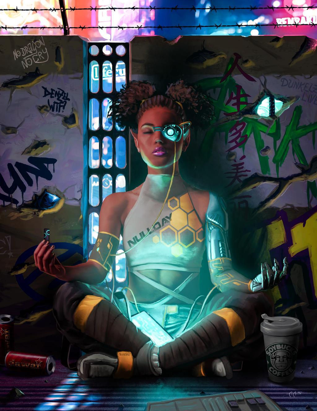 Wallpaper #N2er-5IBSpphPi3-ZJXN94 Shadowrun Decker Deep Dive by Raben Aas Rcyberpunk
