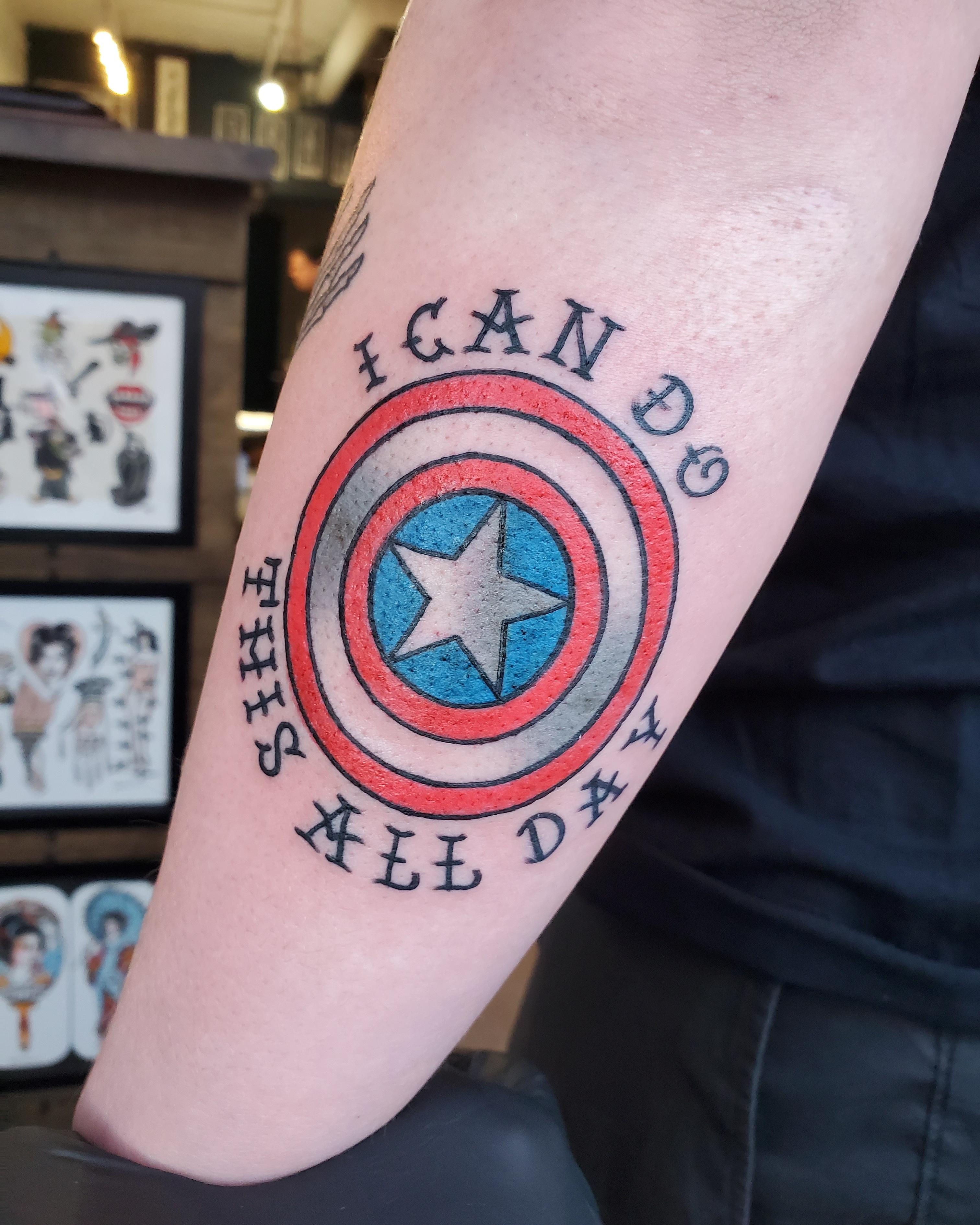 Wallpaper #hlhvNJMBzN9vxX34UTxN30 Real Captain America Shield Tattoo