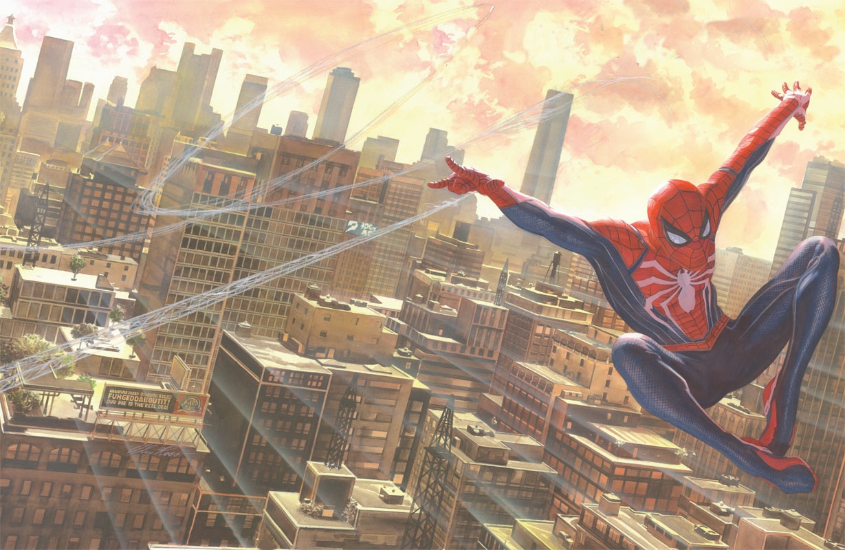 Wallpaper #vGcWDJMBSpphPi3-Ddwr42 Spider Man PS4 Textless Cover by Alex Ross Rspiderman