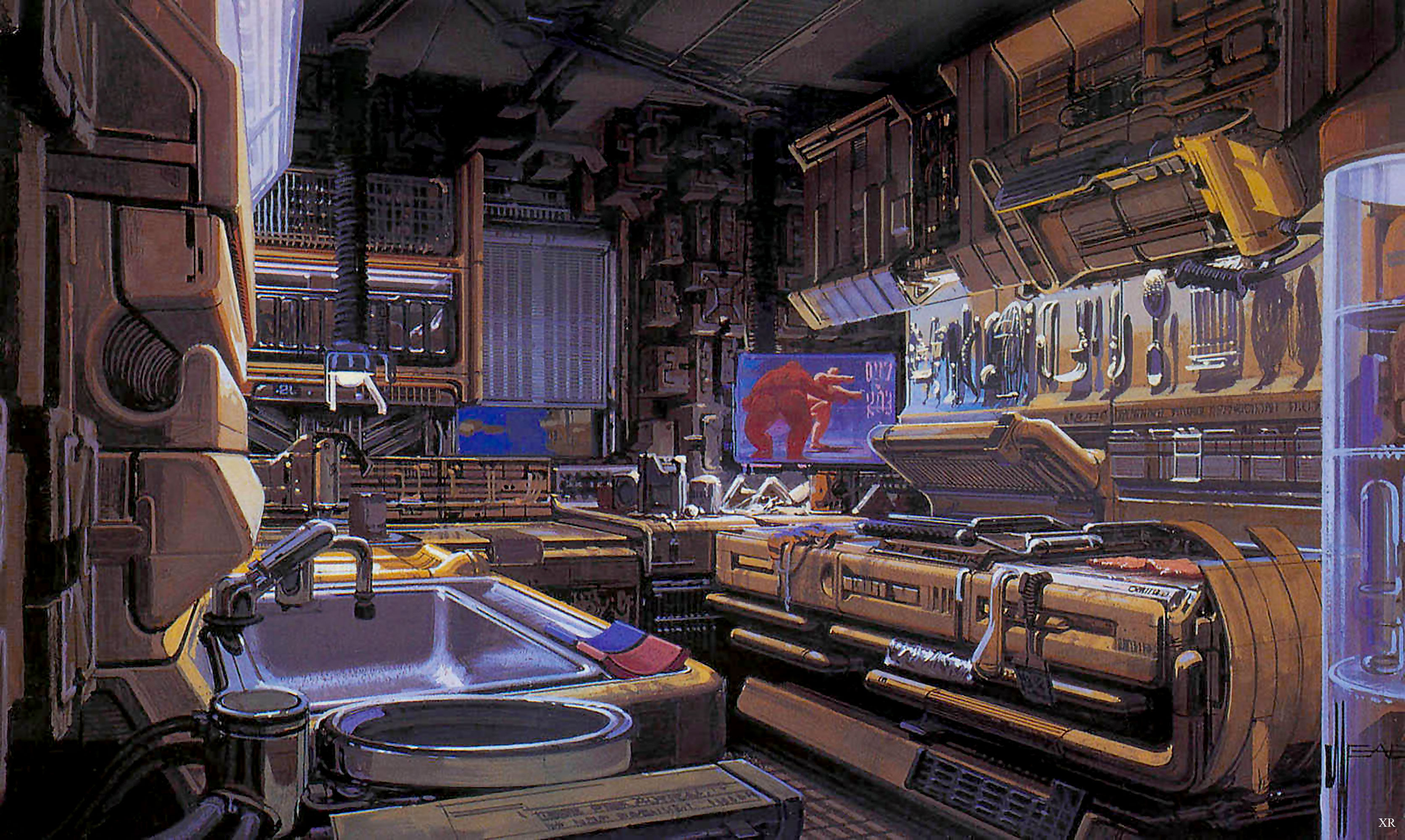 Wallpaper #zUKvPZMBOBpx0NhmJcX9188 Blade Runner Concept Art Circa 1980 by Syd Mead Rimaginaryinteriors