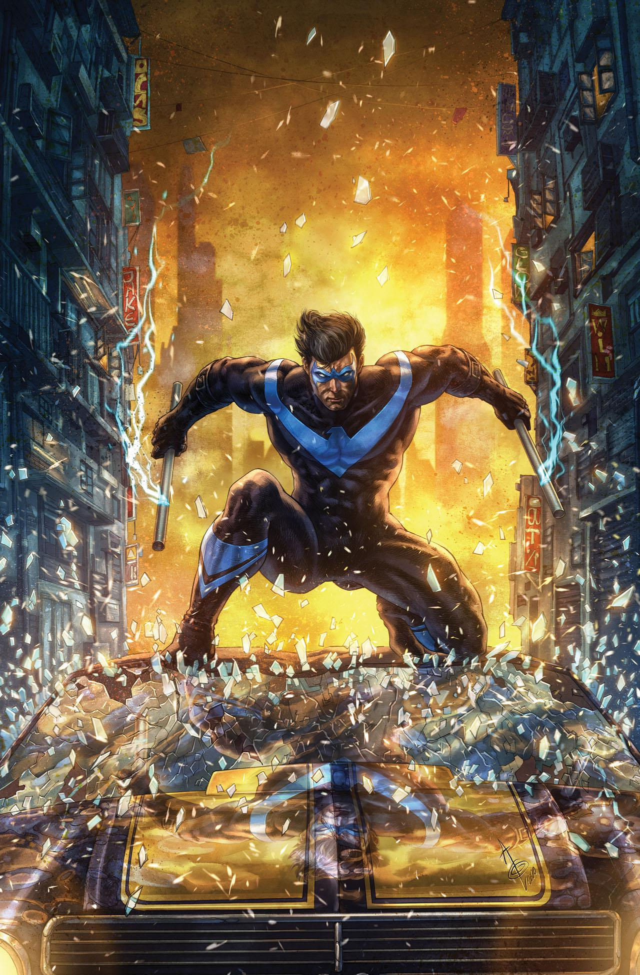 Wallpaper #CVjgM5MBzN9vxX34iDra93 Cover Nightwing 2016 77 Textless Variant Cover by Alan Quah