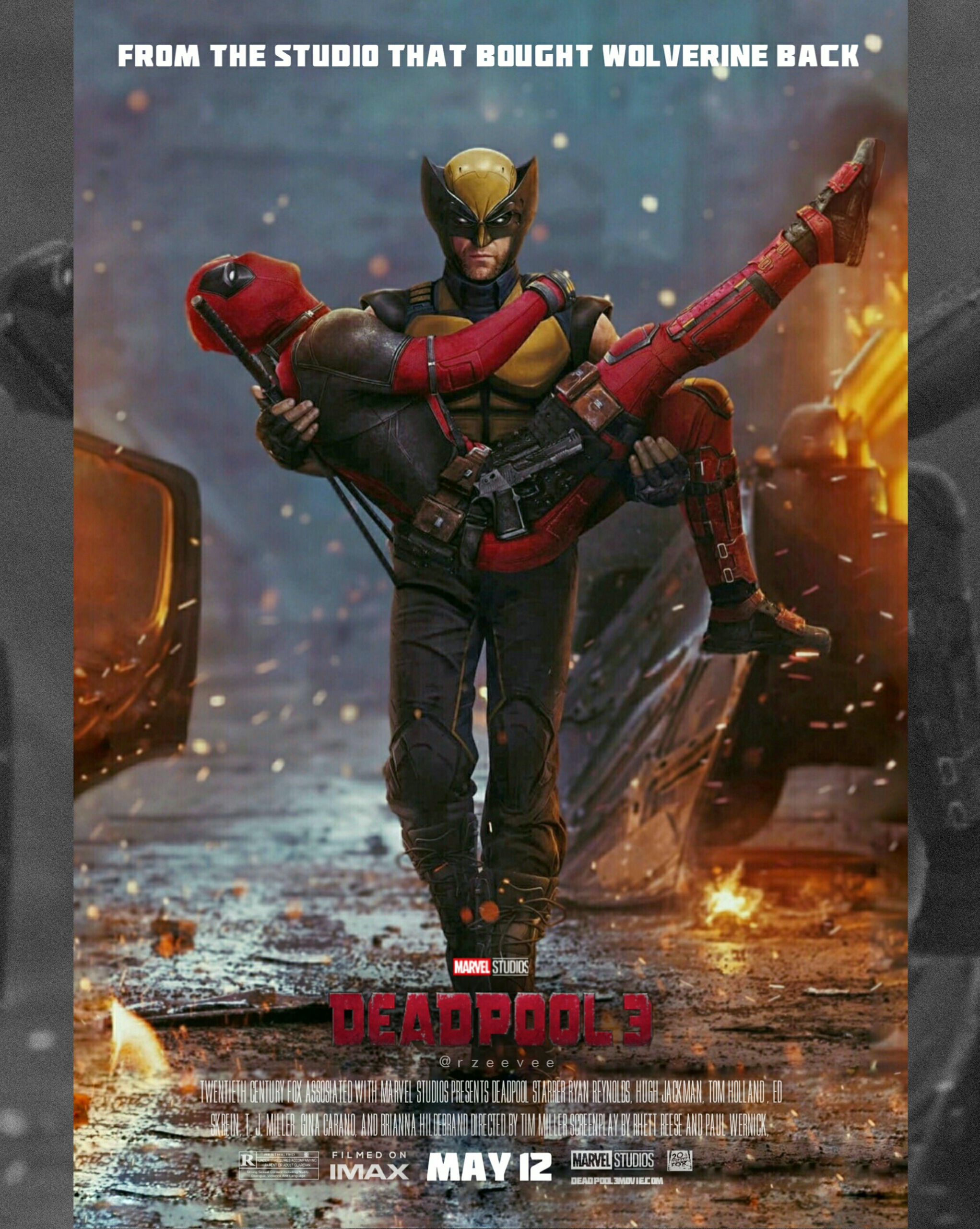 Wallpaper #pmjDFpMBSpphPi3-rQx932 Deadpool 3 Poster Edit Original Art by at Spdrmnkyxiii Rmarvelstudios