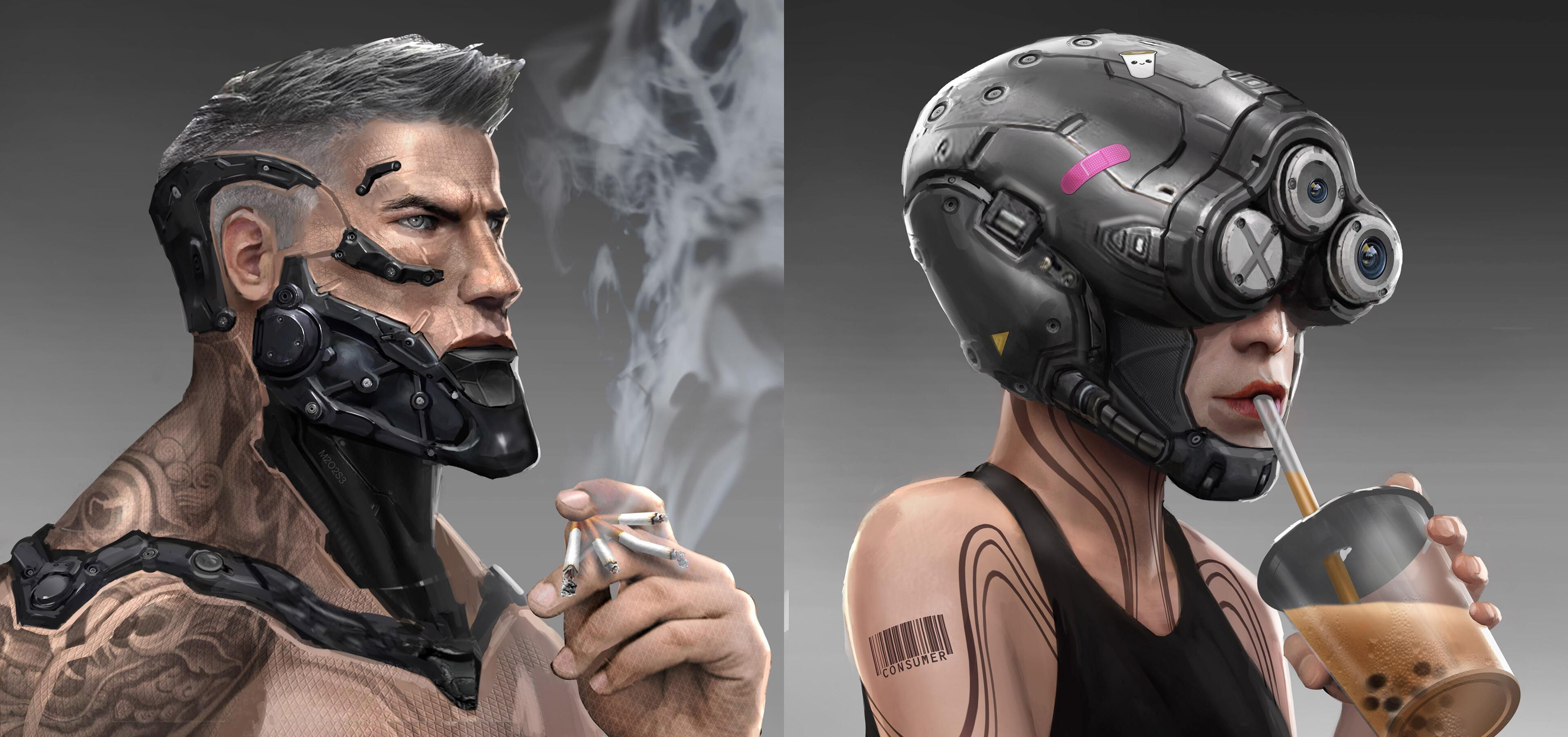 Wallpaper #PEXBkY4B7YBJg1BVJp5Q42 Cyberpunk Characters by Raymond Chen Rimaginarycharacters
