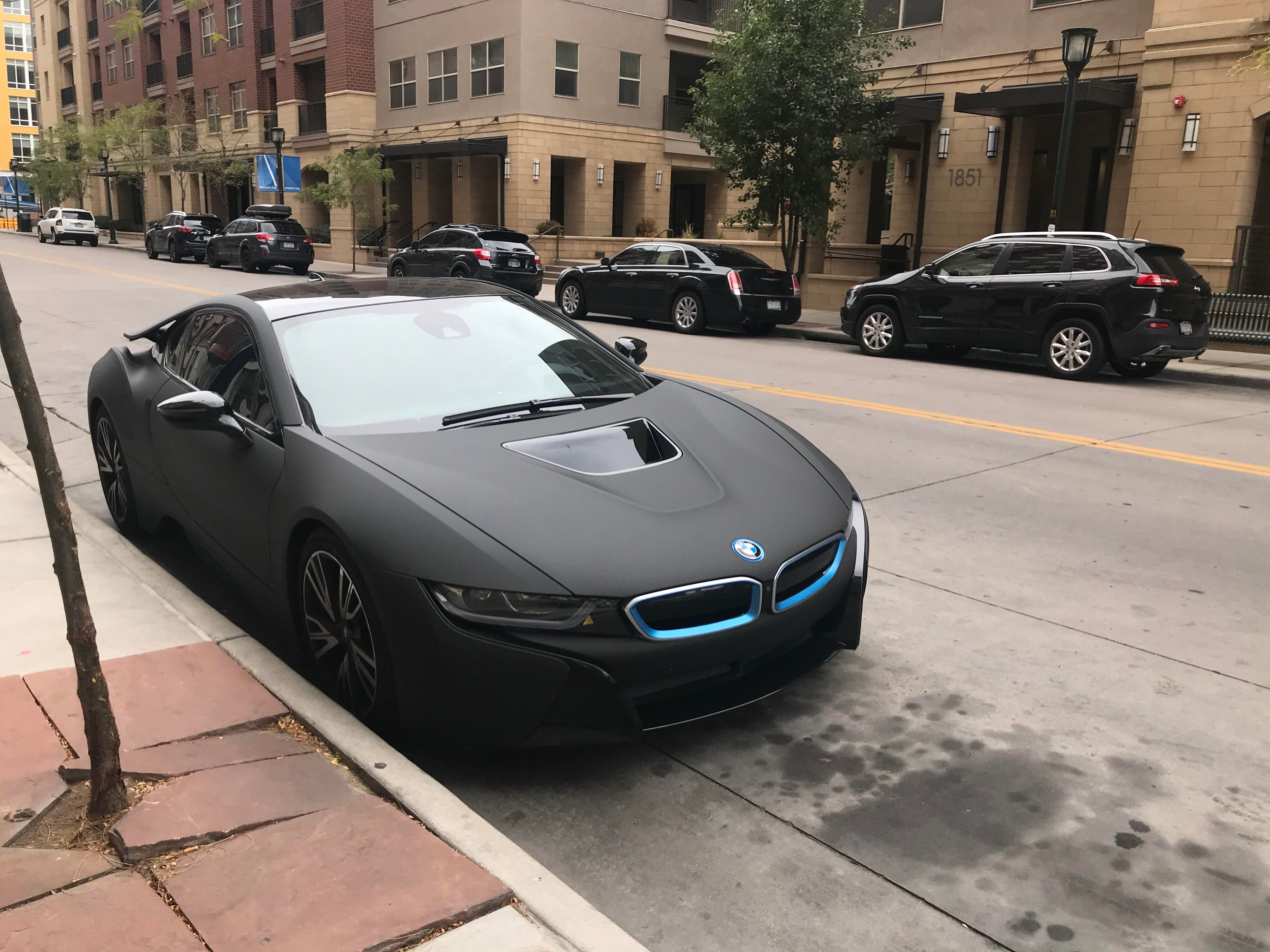 Wallpaper #X1hlNJMBzN9vxX34oTzj61 BMW i8 in Matte Black in Denver Rspotted