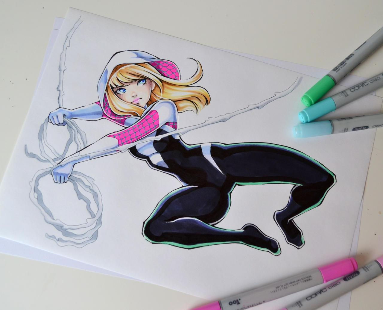 Wallpaper #AfSaOpMBKFX8bn3rEnm335 Spider Gwen Drawing by Lighane Rspiderman