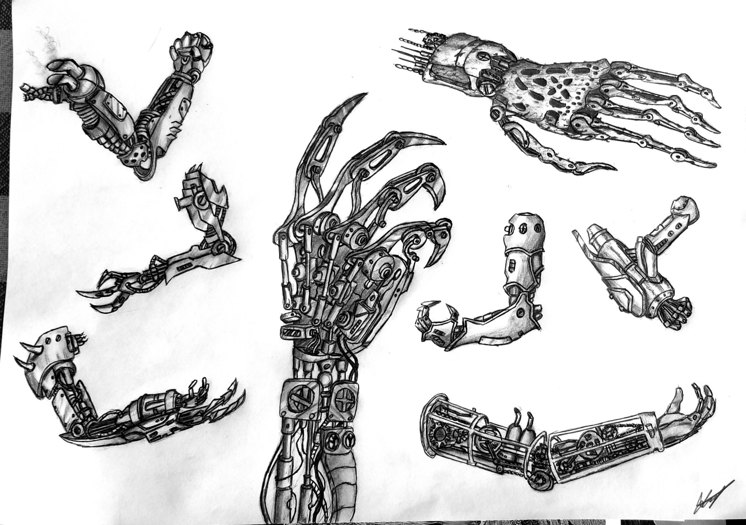 Wallpaper #m0ARMJMBJhL2WPba_L8Z67 I Was Practicing Mechanical Arms and Decided to Draw Them Togetherhope