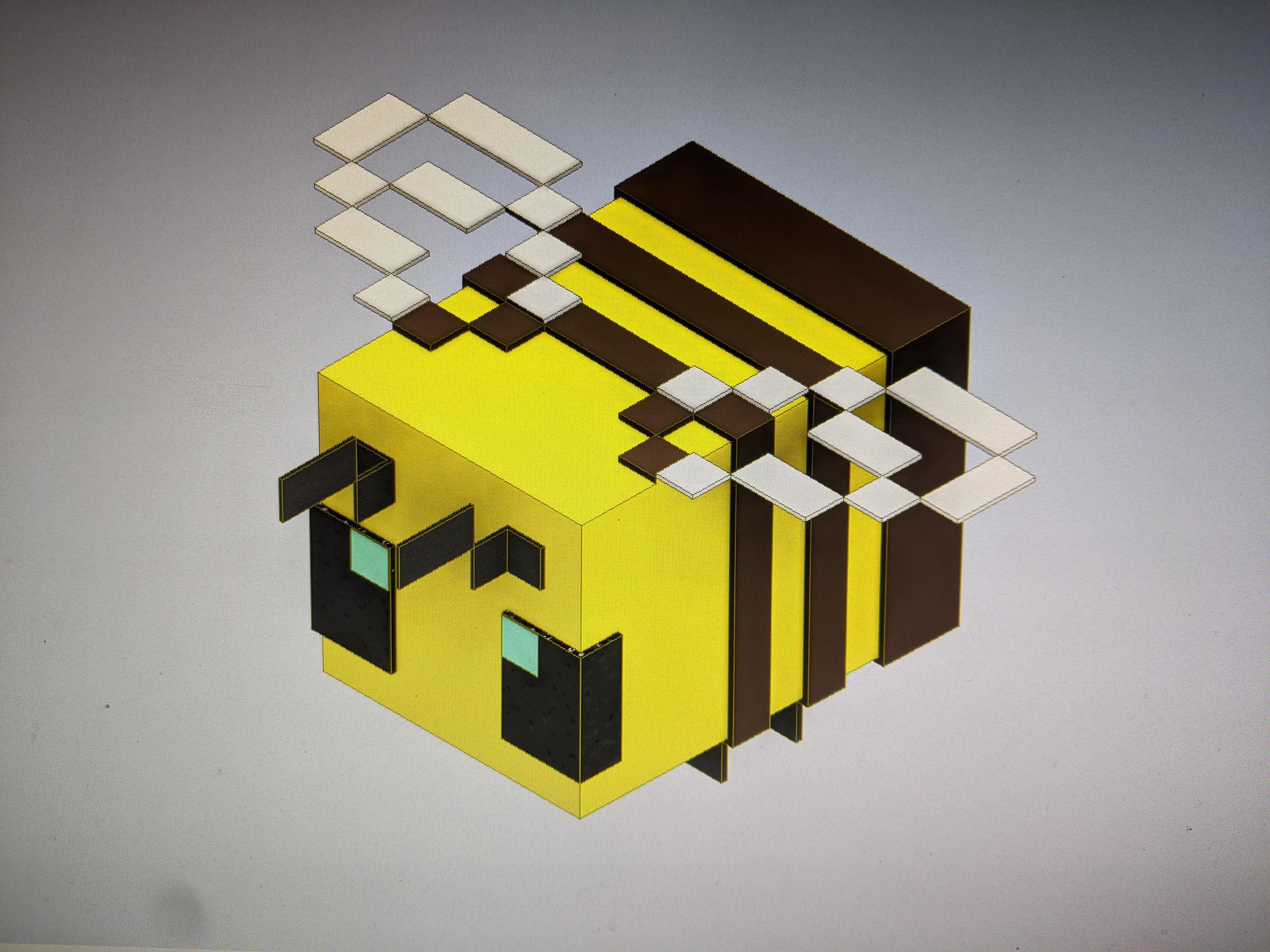 Wallpaper #XmcA85IBSpphPi3-kXPM73 Minecraft Bee Pixel Art 3D Edit Output in the Editor with Various