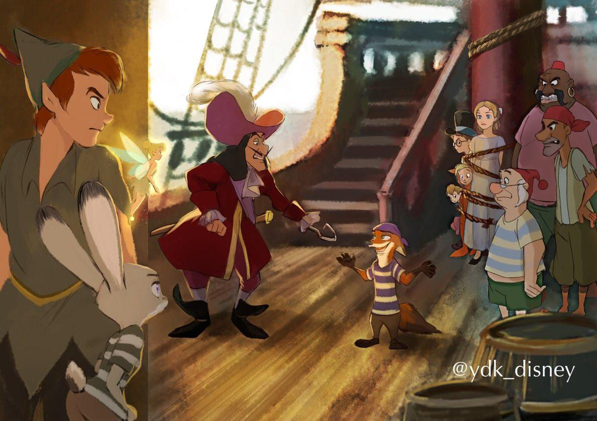 Wallpaper #zDG2NZMB5zzyi_yYm1d173 Nick and Judy Confronting Captain Hook Art by Ydk Disney Rzootopia