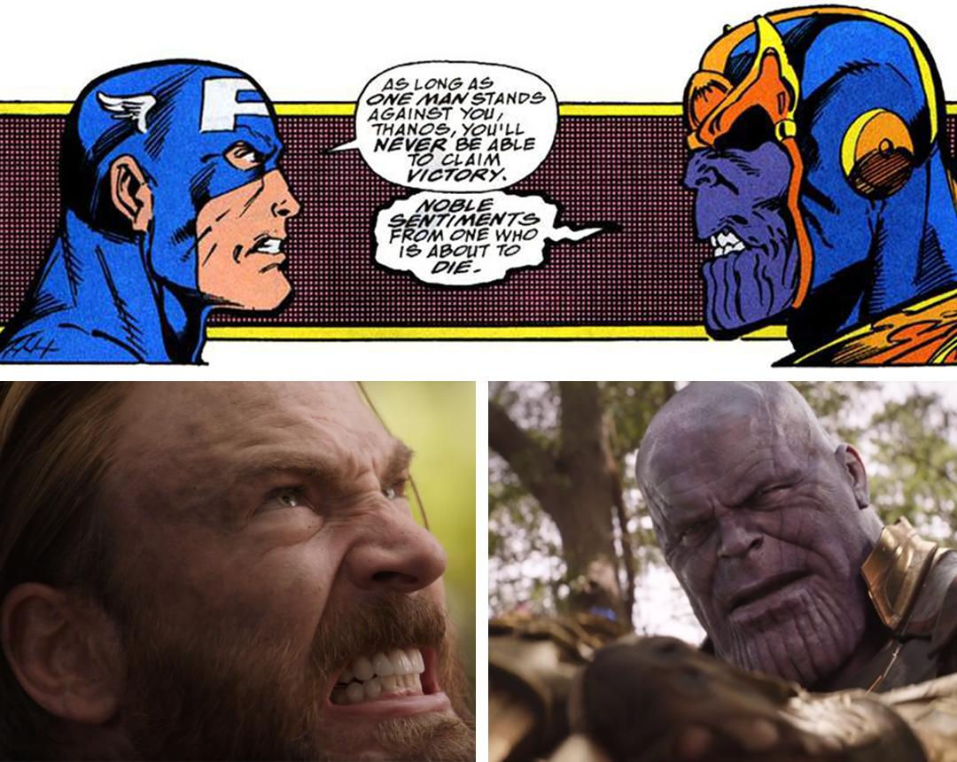 Wallpaper #uTEQNpMB5zzyi_yYwFjq257 Cap vs Thanos Comics Moment in Infinity War Rmarvelstudios