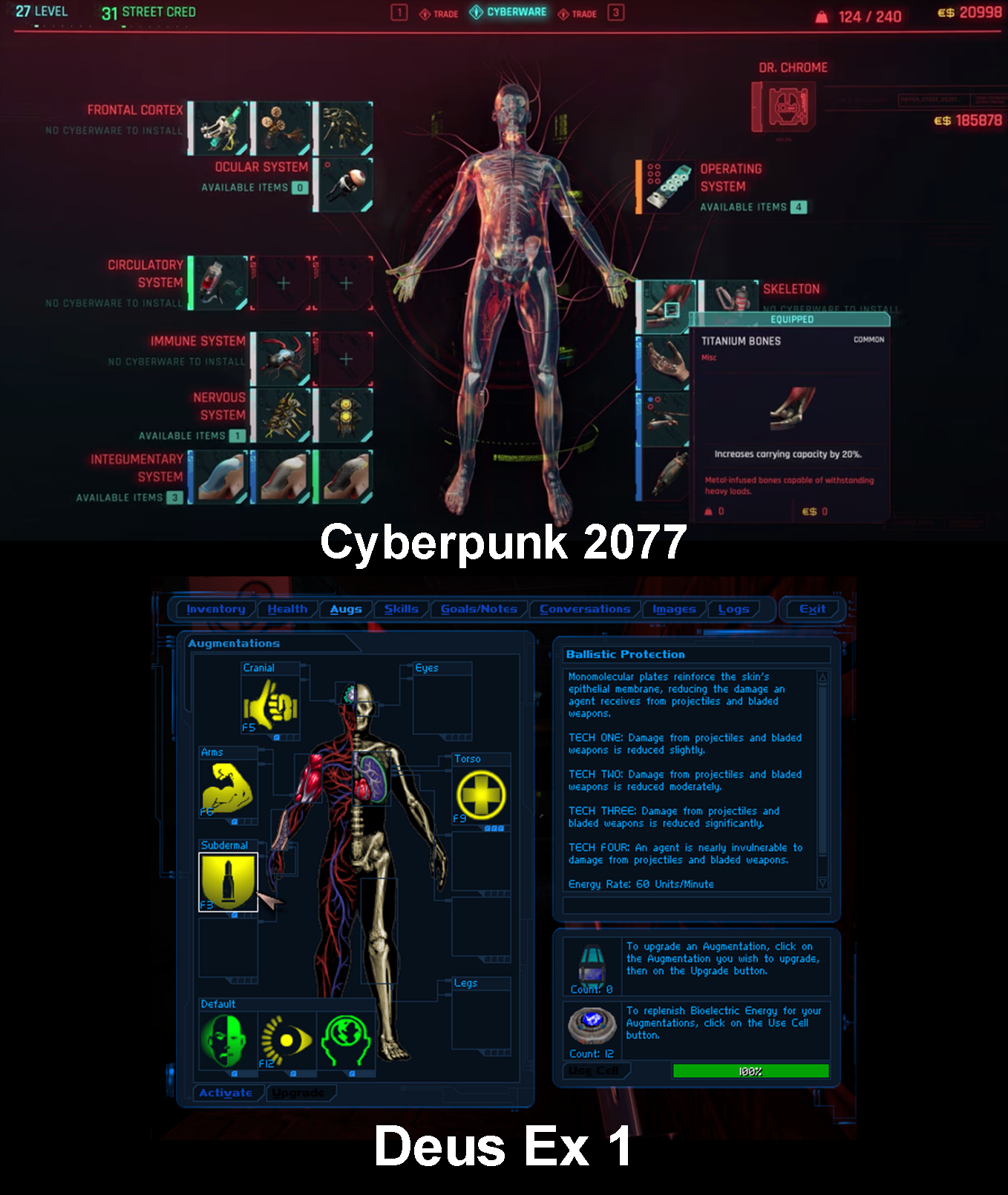 Wallpaper #UBmlBI8BtGB6xQ788k-830 Cyberware Section Ui on Cyberpunk 2077 Its Looks Like Deus Ex 1s Aug
