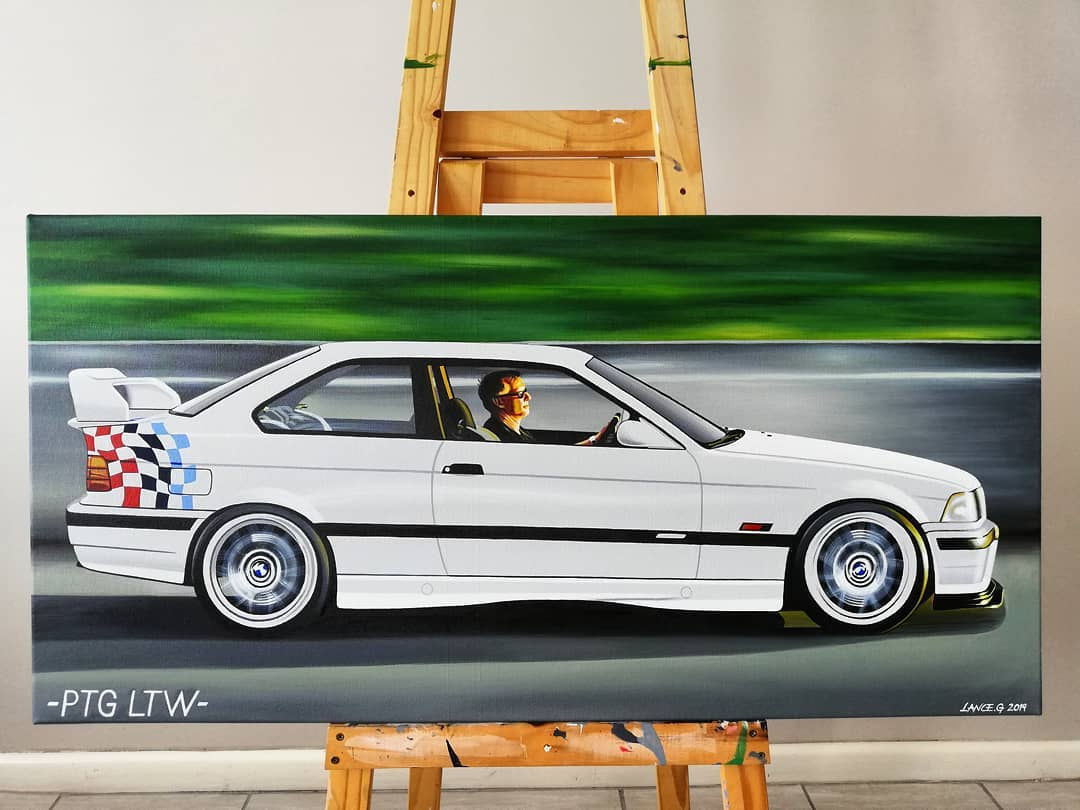 Wallpaper #KBmtGI8BtGB6xQ78q3K755 BMW E36 M3 Lightweight Artwork Acrylic Paint on 1016cm X 508cm