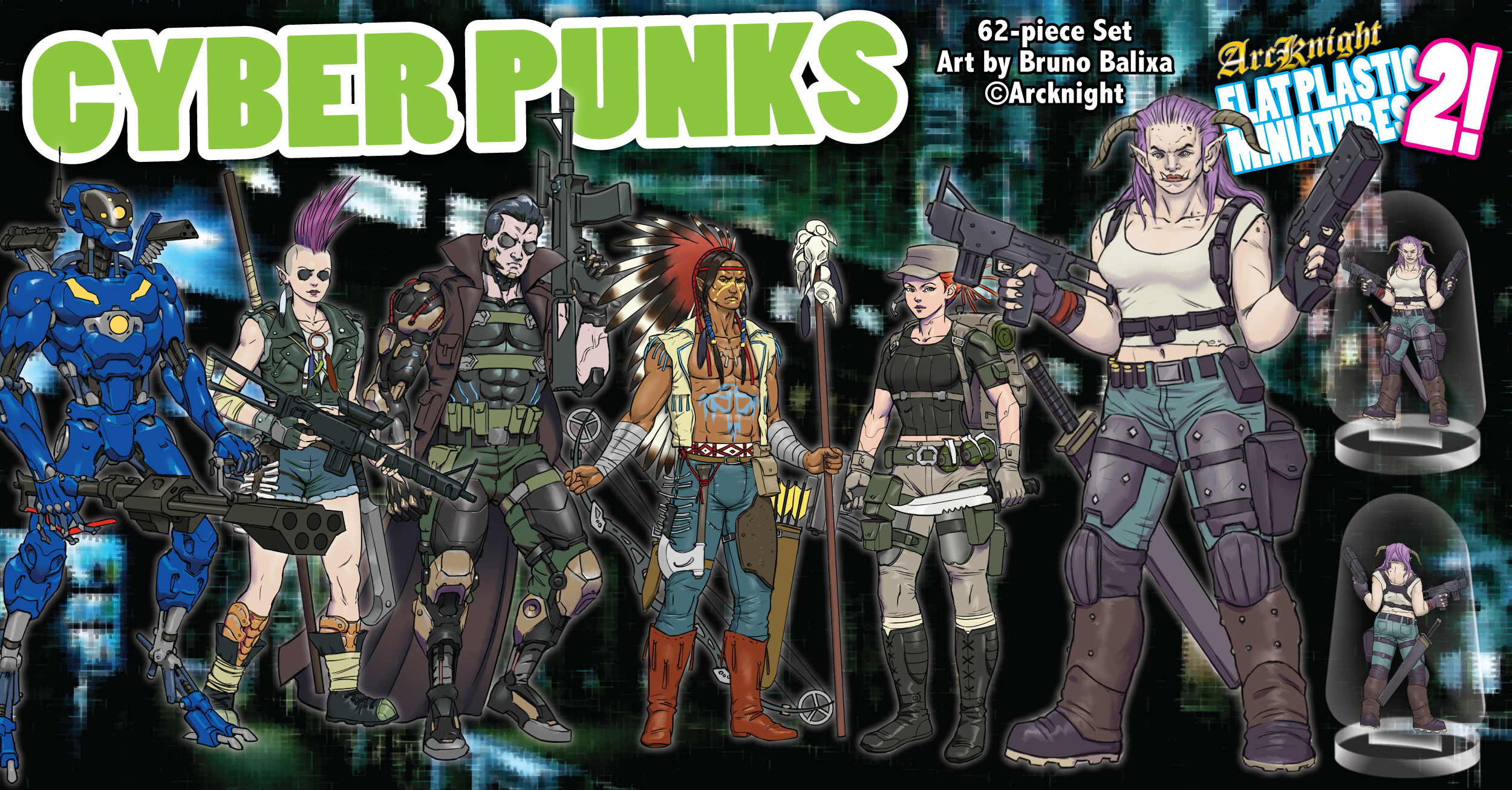 Wallpaper #zxmsAo8BtGB6xQ787Ur20 62 Piece Set of Cyberpunk Minis Printed on Double Sided Plastic Final