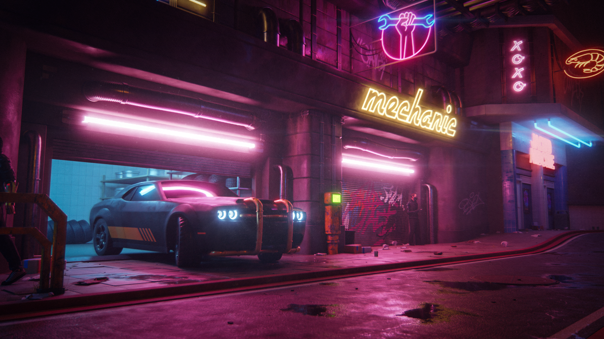 Wallpaper #0GgmGJMBSpphPi3-_xE1403 Made Cyberpunk 2077 Environment in Blender Rblender