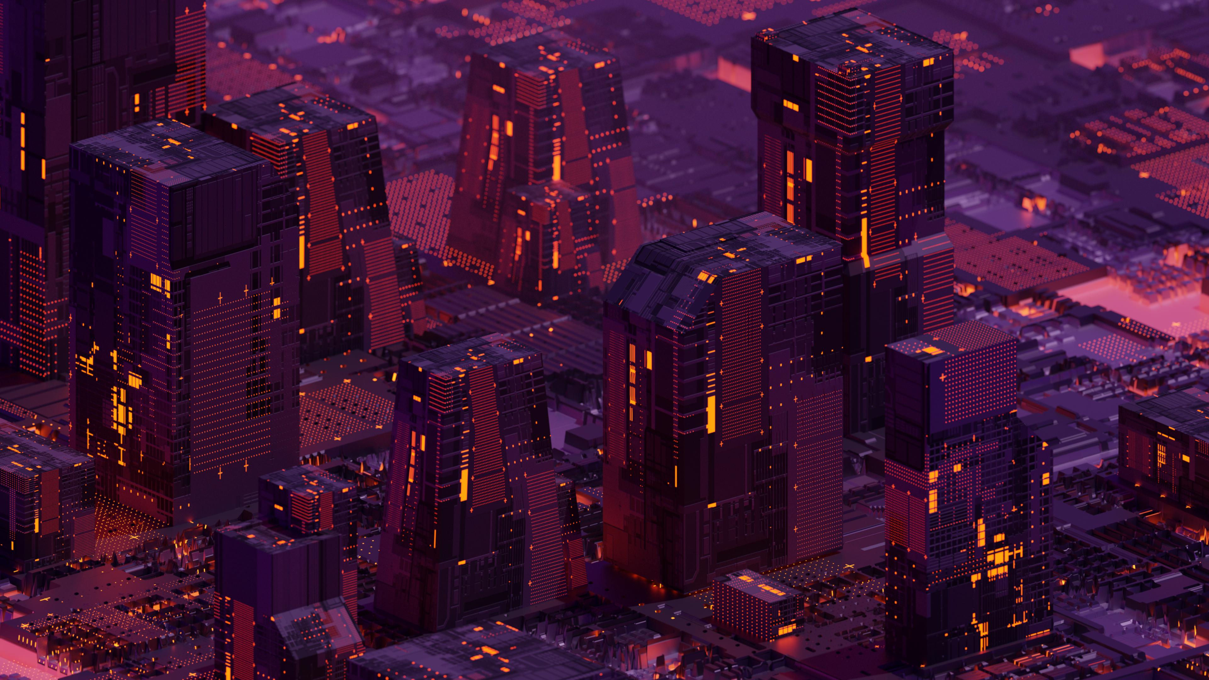 Wallpaper #BxnGHo8BtGB6xQ78_noh16 Cybernetic City Ii by Me 3840x2160 Rwallpaper