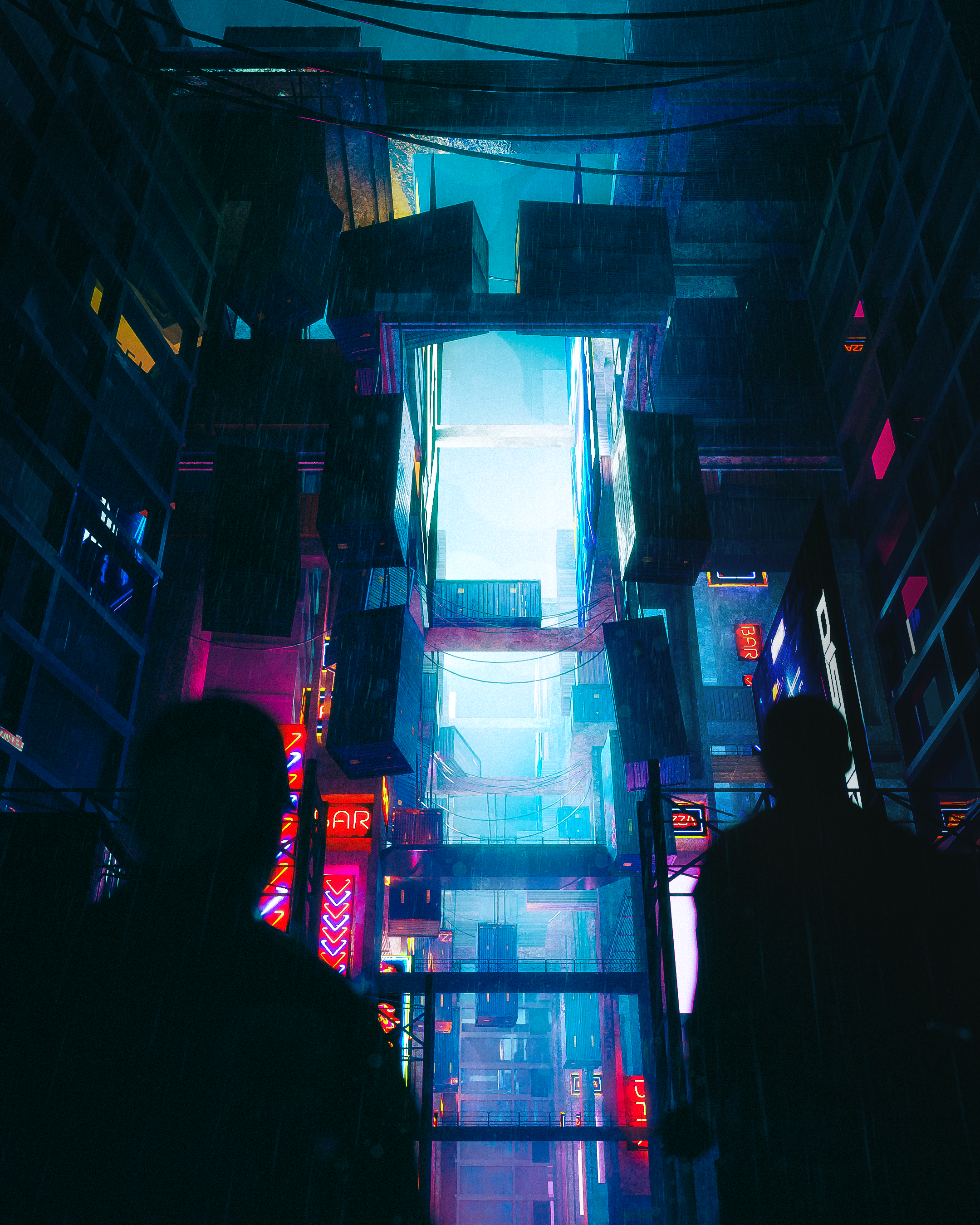 Wallpaper #YEUVlI4B7YBJg1BVJJ_q44 Just Finished This Cyberpunk Scene in Blender Cycles R3dmodeling