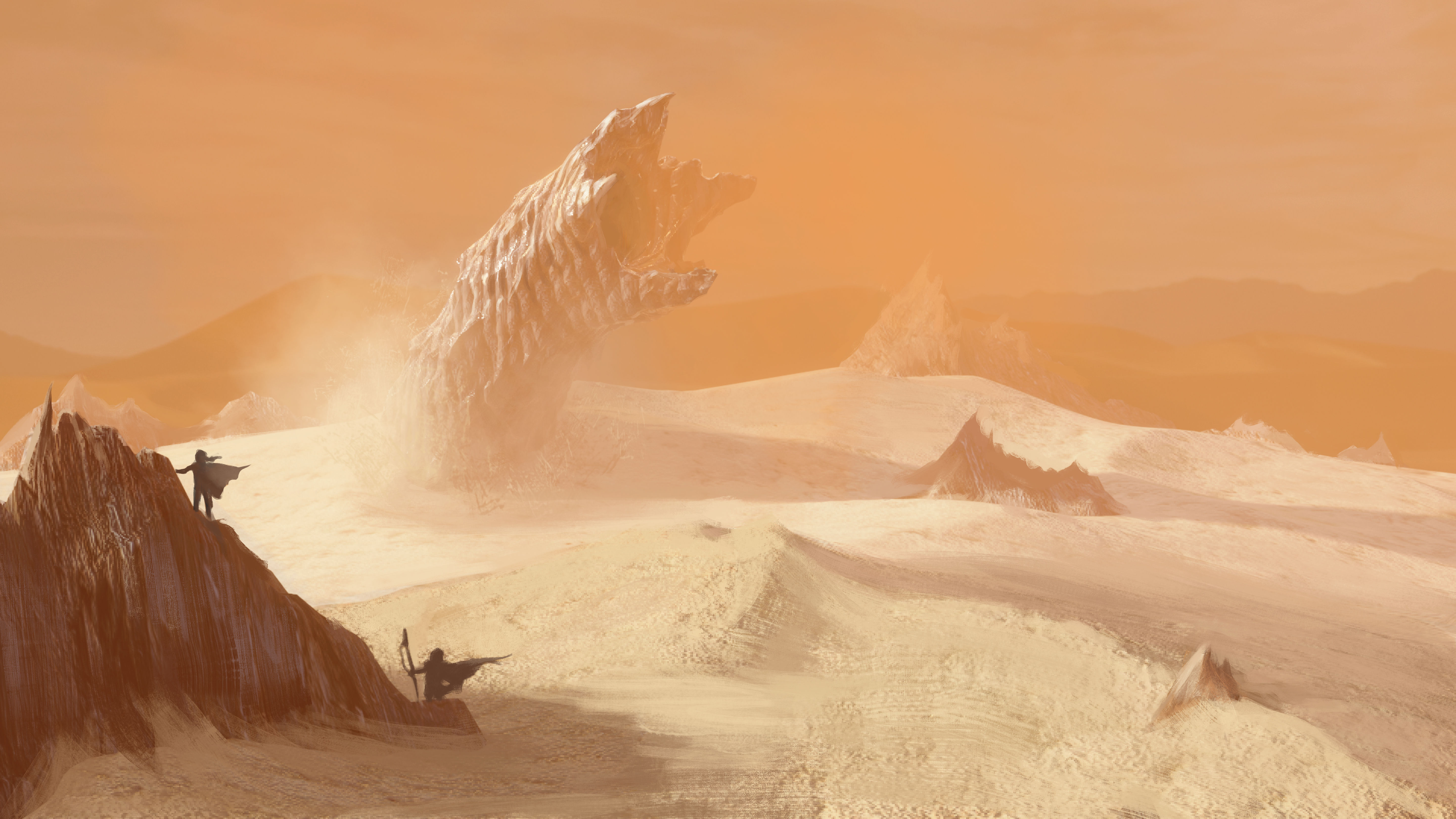 Wallpaper #3YJFQJMB0GiFKesMK8Bn154 Digital Painting of Arrakis Rdune