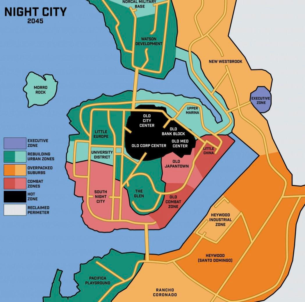 Wallpaper #VhlQBI8BtGB6xQ789U5D34 Night City Map Circa 2045 Cyberpunkred
