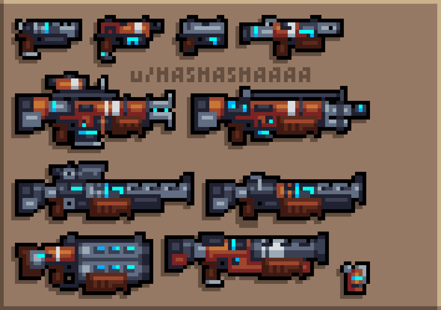 Wallpaper #chldGI8BtGB6xQ78YHF721 Sci Ficyberpunk Weapons Rpixelart