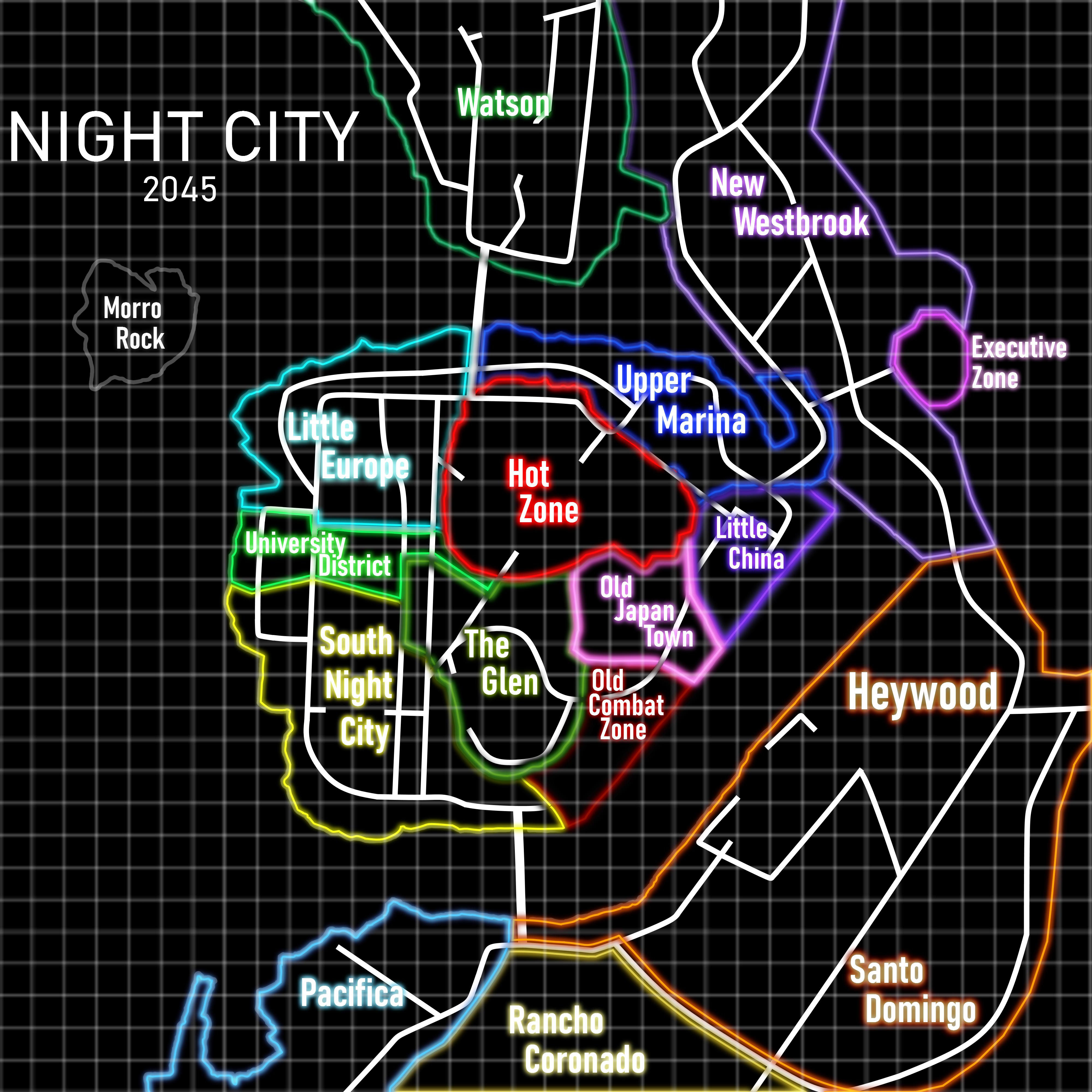 Wallpaper #KANKYpMBpyOg8YnEJdJr68 Oc Made a District Based Map for 2045 Rcyberpunkred