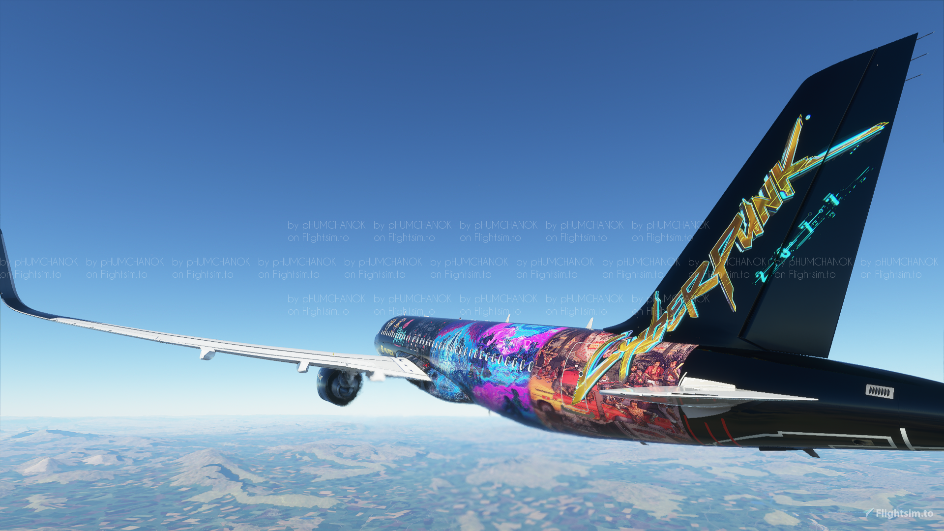 Wallpaper #FO_ES5MBMN-XEVvVuDyN241 High Res Cyberpunk 2077 Fictional for Microsoft Flight Simulator Msfs