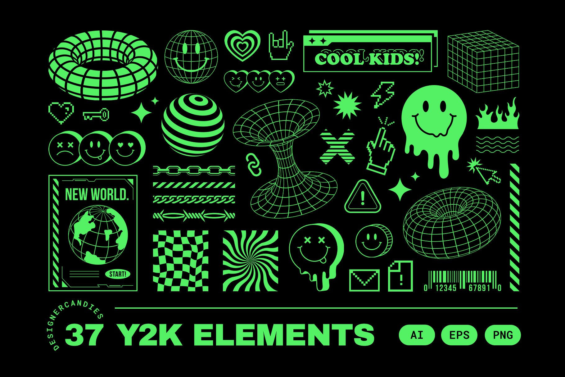 Wallpaper #D7iA2pIBJvJKYCmESvJV57 Y2k Vector Illustrations Retro Y2k Style Vector Illustrations