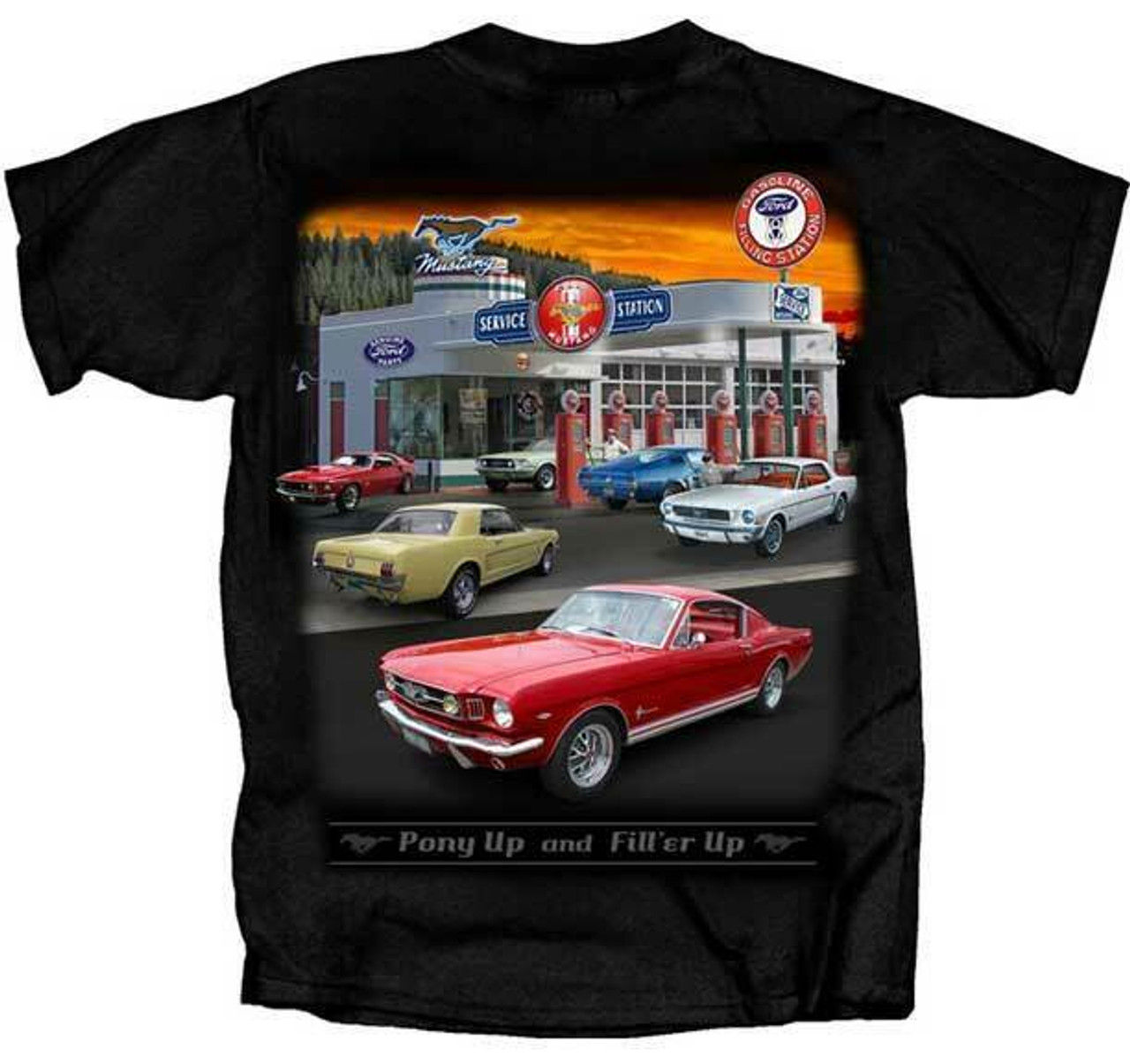 Wallpaper #Je8QTZMBMN-XEVvV4z_x225 Ford Motor Company Mustang Pony Up Filler Up Gas Station Cars T
