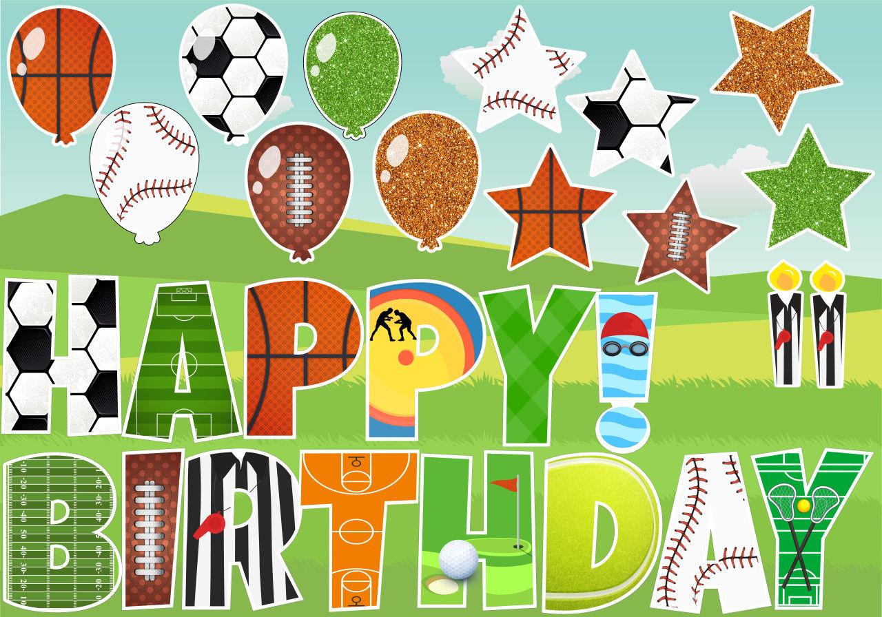 Wallpaper 4ceee Sports Theme Happy Birthday Set HD Wallpaper 4ceee