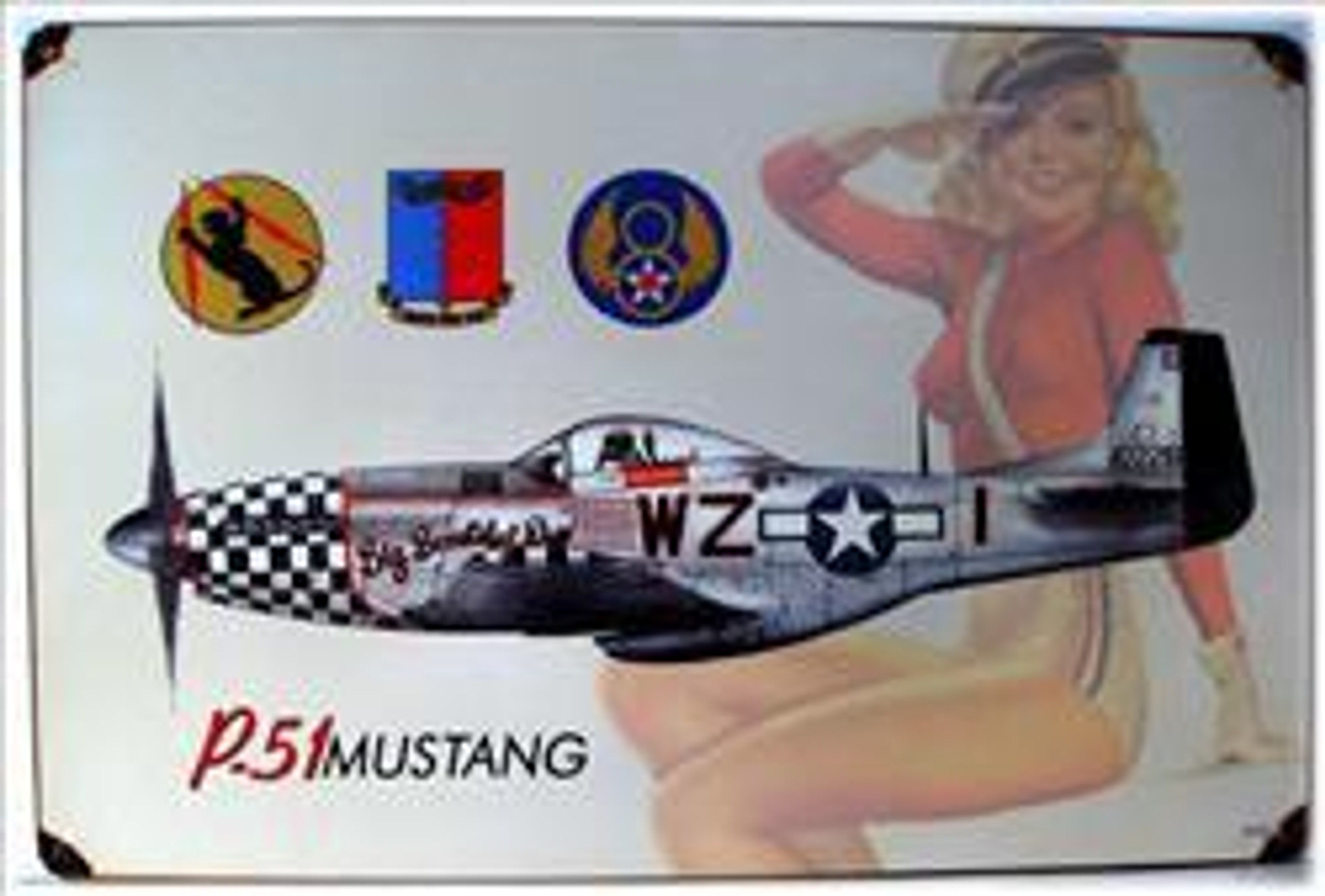 Wallpaper #t31h844Bnwiau_P6NwxS52 P51 Mustang Pin Up Metal Sign American Collectibles