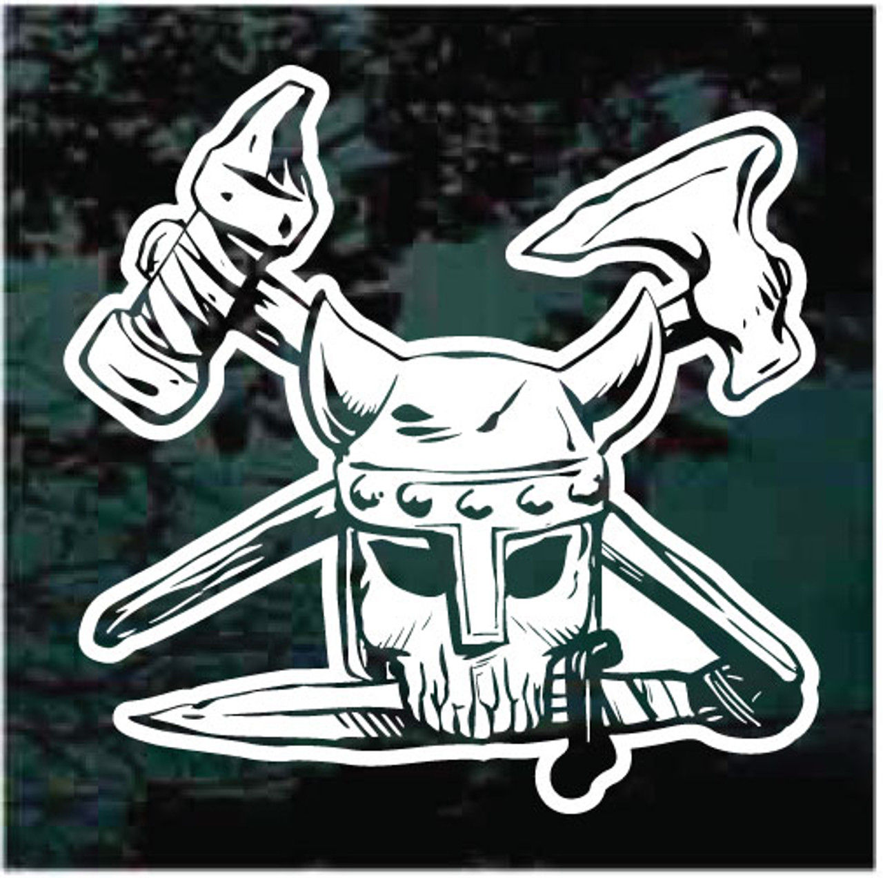 Wallpaper #uWfOCZMBSpphPi3-_NHR1 Viking Skull with Weapons Decals Stickers Decal Junky