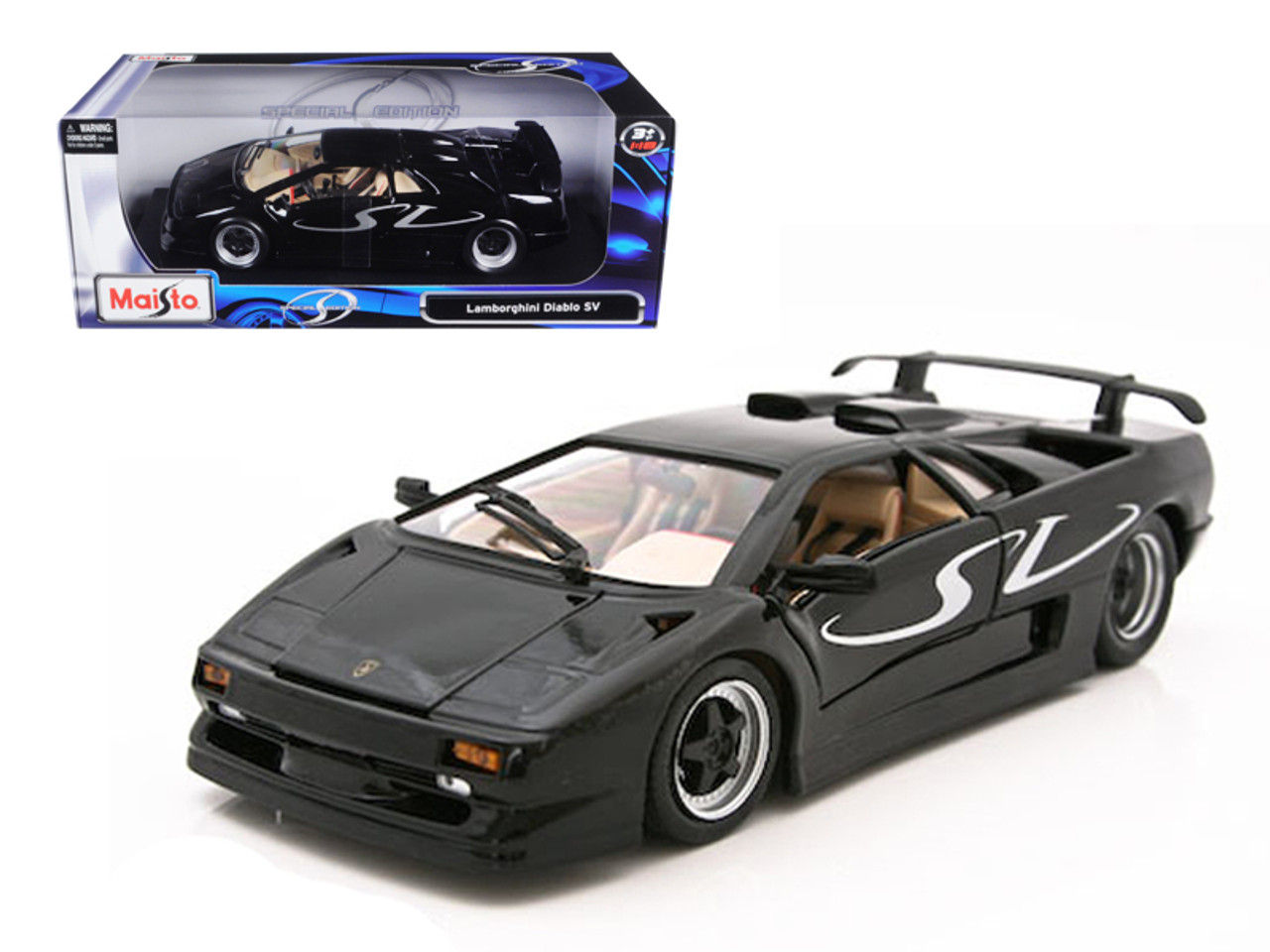 Wallpaper #cAMSZpMBpyOg8YnEwdqG16 Lamborghini Diablo SV Black 118 Diecast Model Car by Maisto