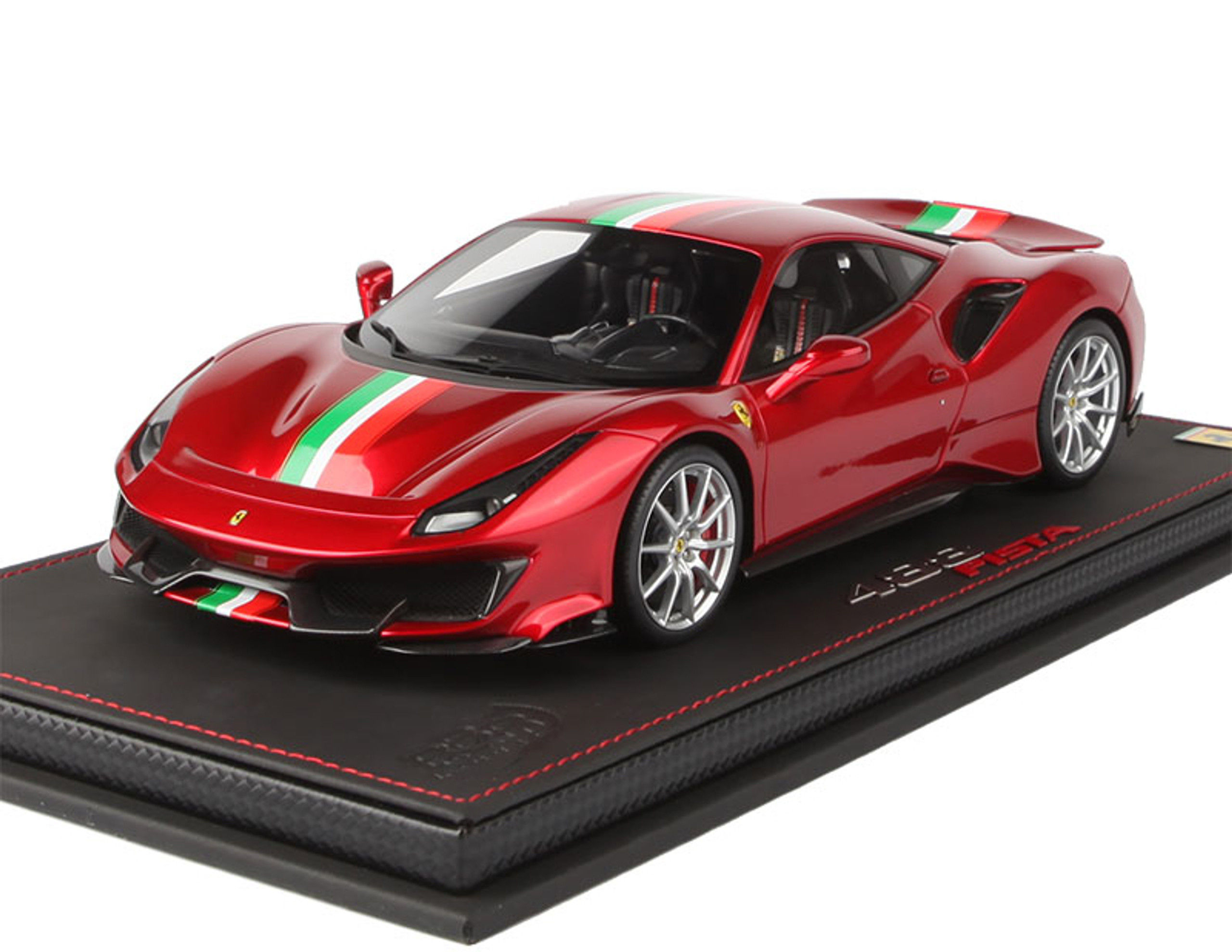 Wallpaper #JX3n9I4Bnwiau_P6bRH-3 118 Bbr Ferrari 488 Pista Metallic Red W Italian Flag Resin Car