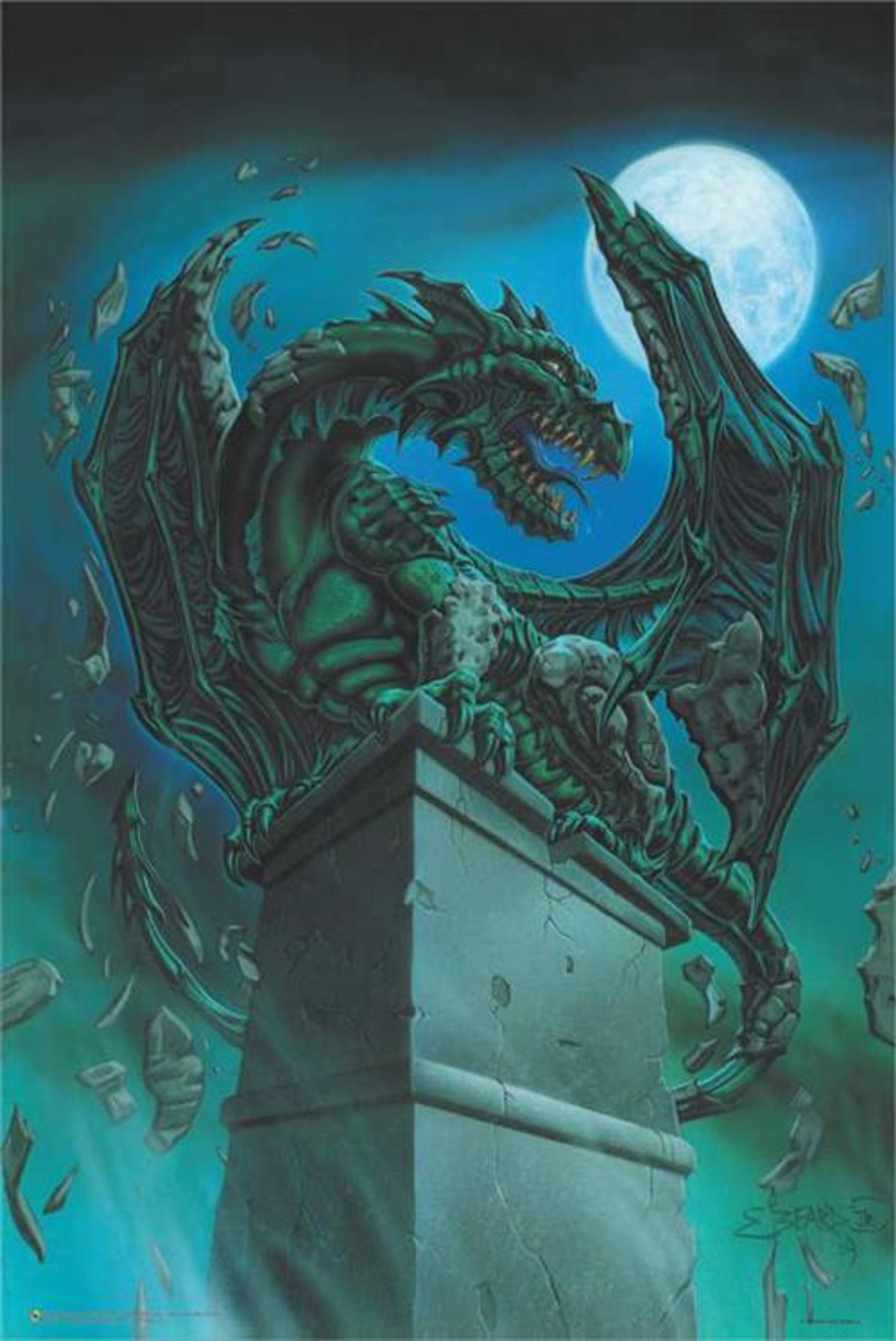 Wallpaper #s2eZ6JIBSpphPi3-Fj1x169 Awakening Gargoyle Dragon by Ed Beard Poster 24 by 36 Inches the