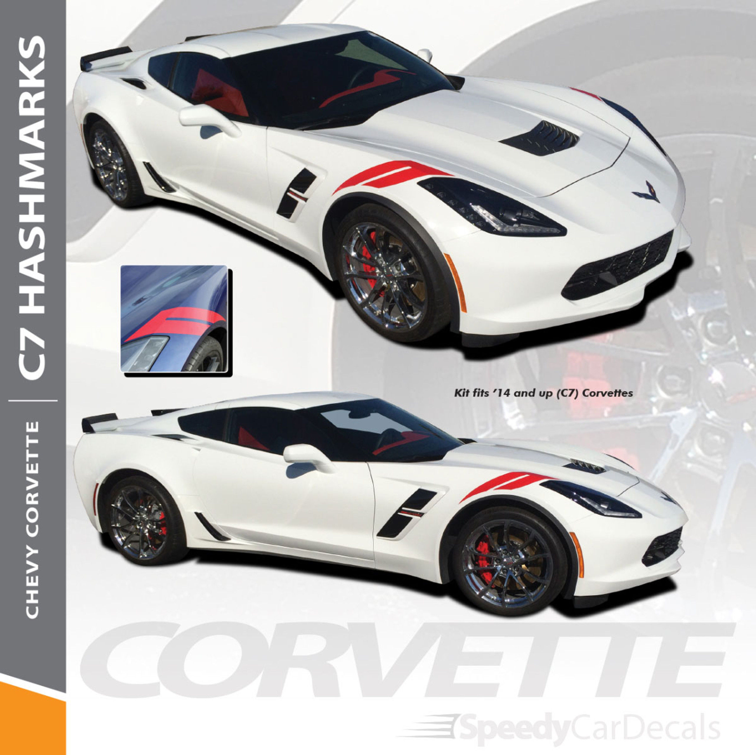 Wallpaper #gmfTDZMBSpphPi3-mOdM73 Double Bar Chevy Corvette Fender Stripe Graphic 2005 2013 Premium