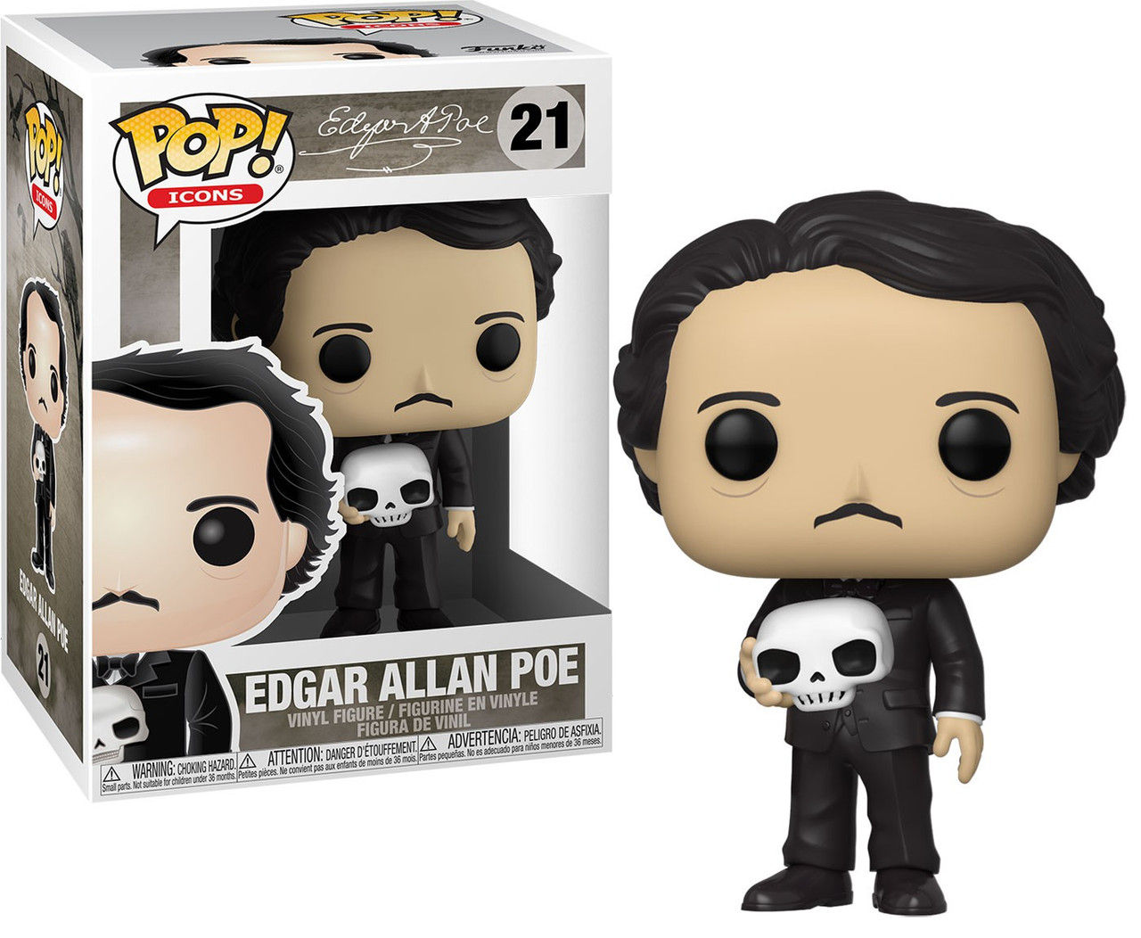 Wallpaper #26VxOJMBVBiSkHCaNo1f89 Funko Pop Icons Edgar Allan Poe Vinyl Figure 21 Holding Skull Toywiz