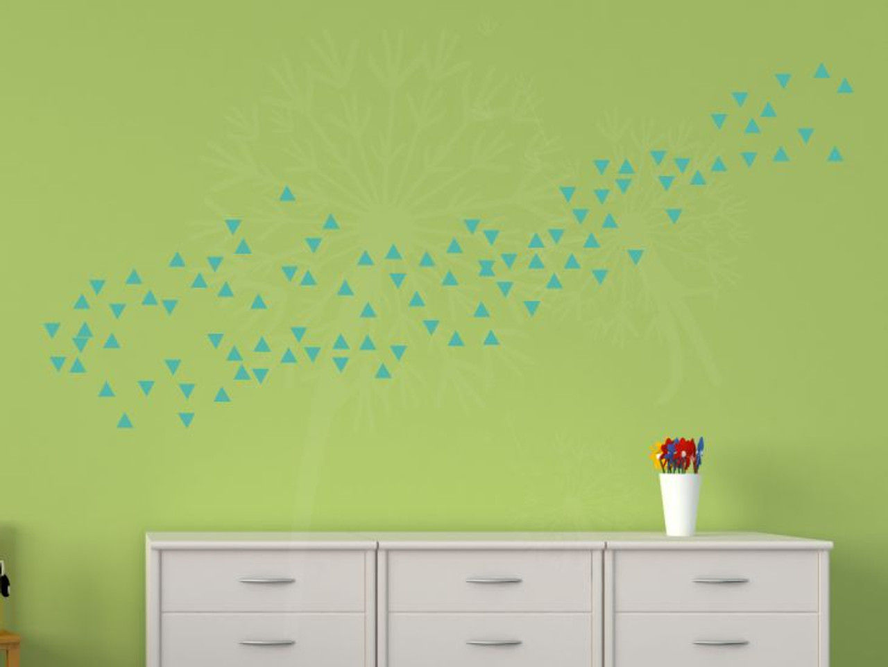 Wallpaper #a2flDJMBSpphPi3-ROG8256 Tiny Triangles Wall Vinyl Sticker Shapes Peel N Stick Fun Easy Wall Decor