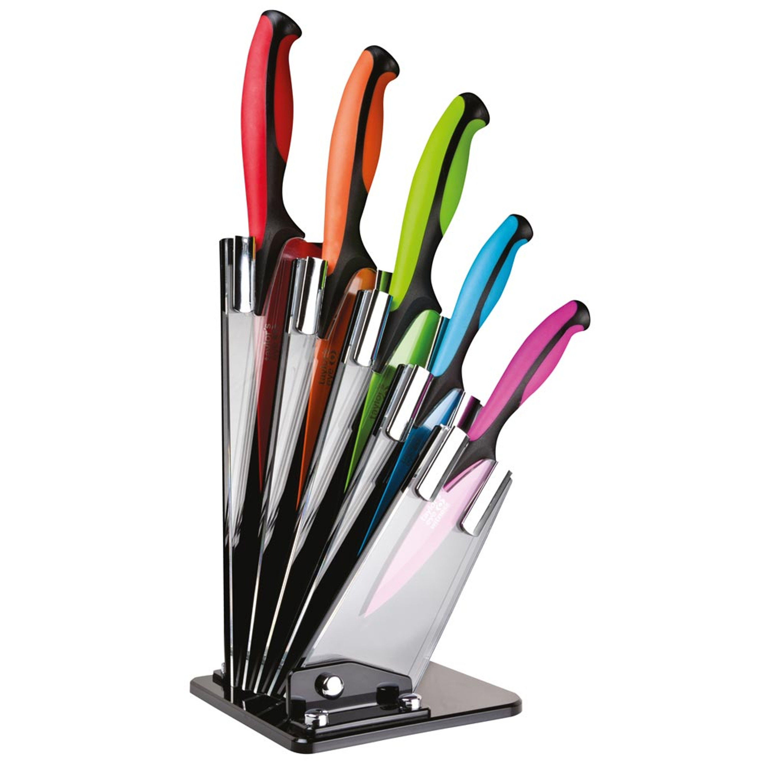 Wallpaper #dhr5UZMB1yWOL4qgTILP270 5 Piece Dexterity Series Knife Block Set with Colourful Kitchen Knives
