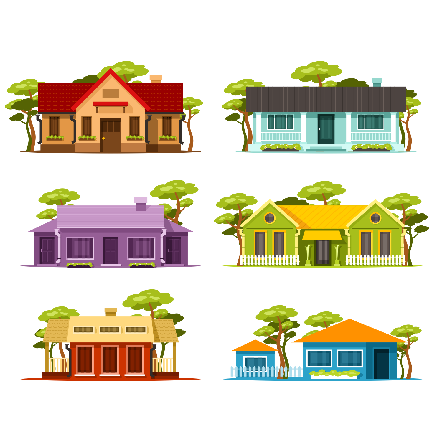 Wallpaper #dmfr65IBSpphPi3-5U-B196 Vector for Free Use Set of Small Houses