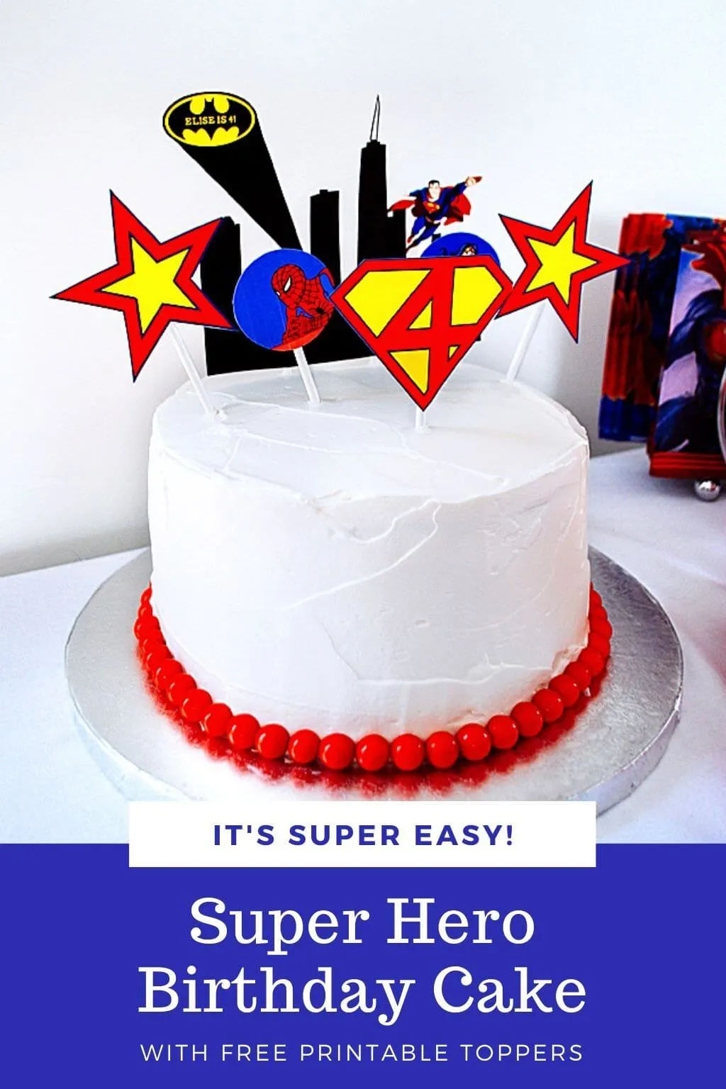 Wallpaper #mTEHNpMB5zzyi_yYhFhv260 Easy Super Hero Birthday Cake with Printable Cake Toppers Merriment